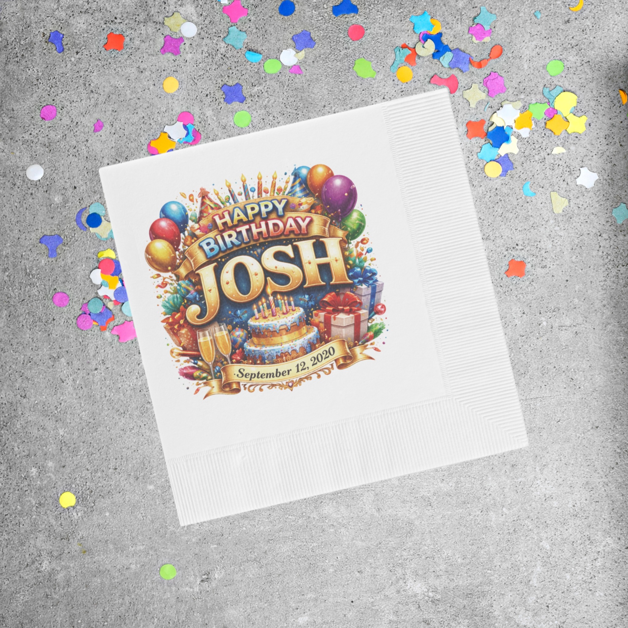 Personalized White Coined Napkins product thumbnail image