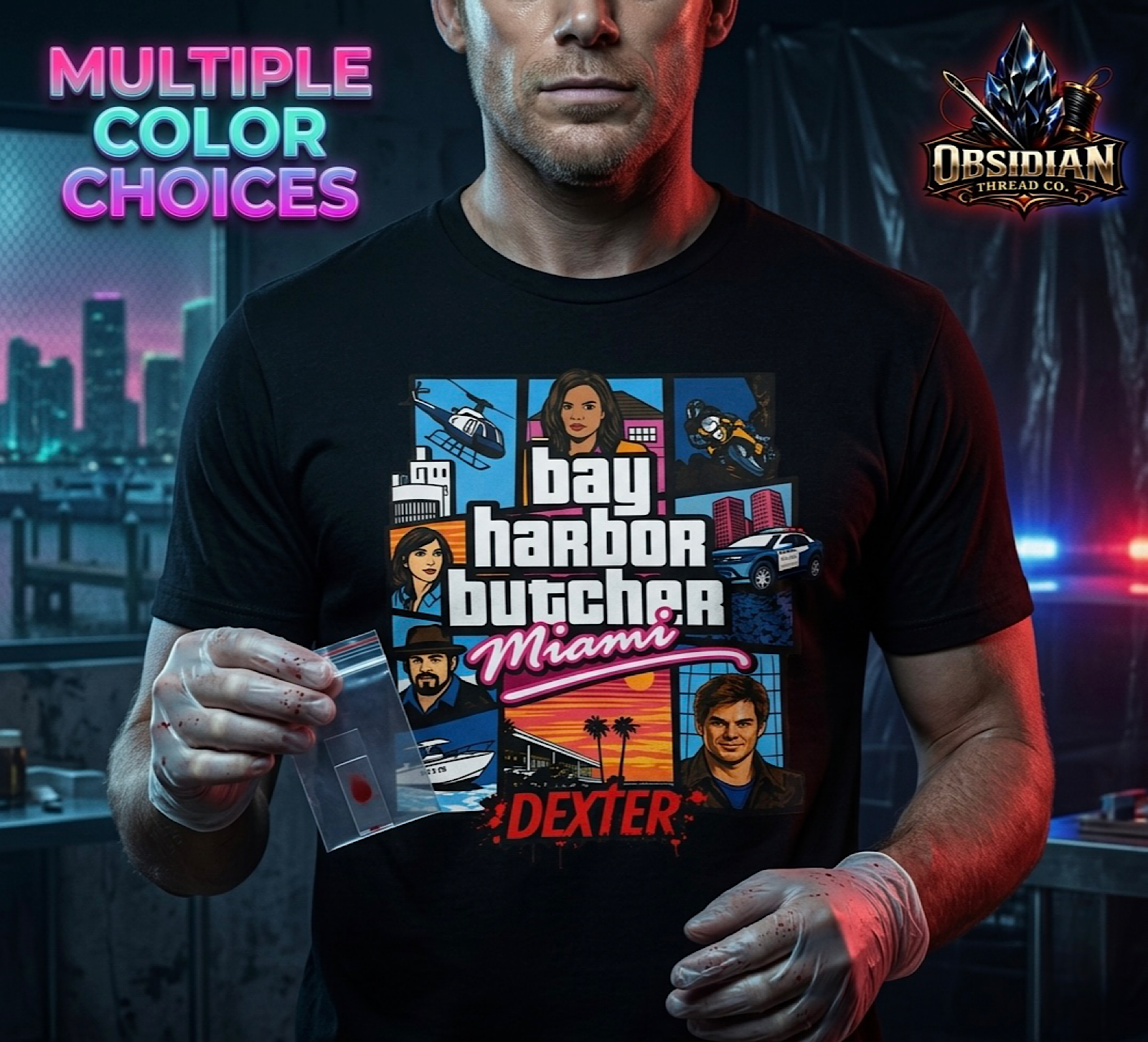 Dexter Morgan Bay Harbor Butcher TV Show Shirt Miami Serial Killer Graphic Tee  product thumbnail image
