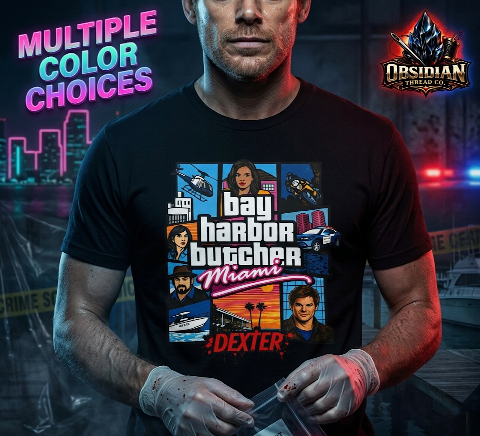 Dexter Morgan Bay Harbor Butcher TV Show Shirt Miami Serial Killer Graphic Tee 