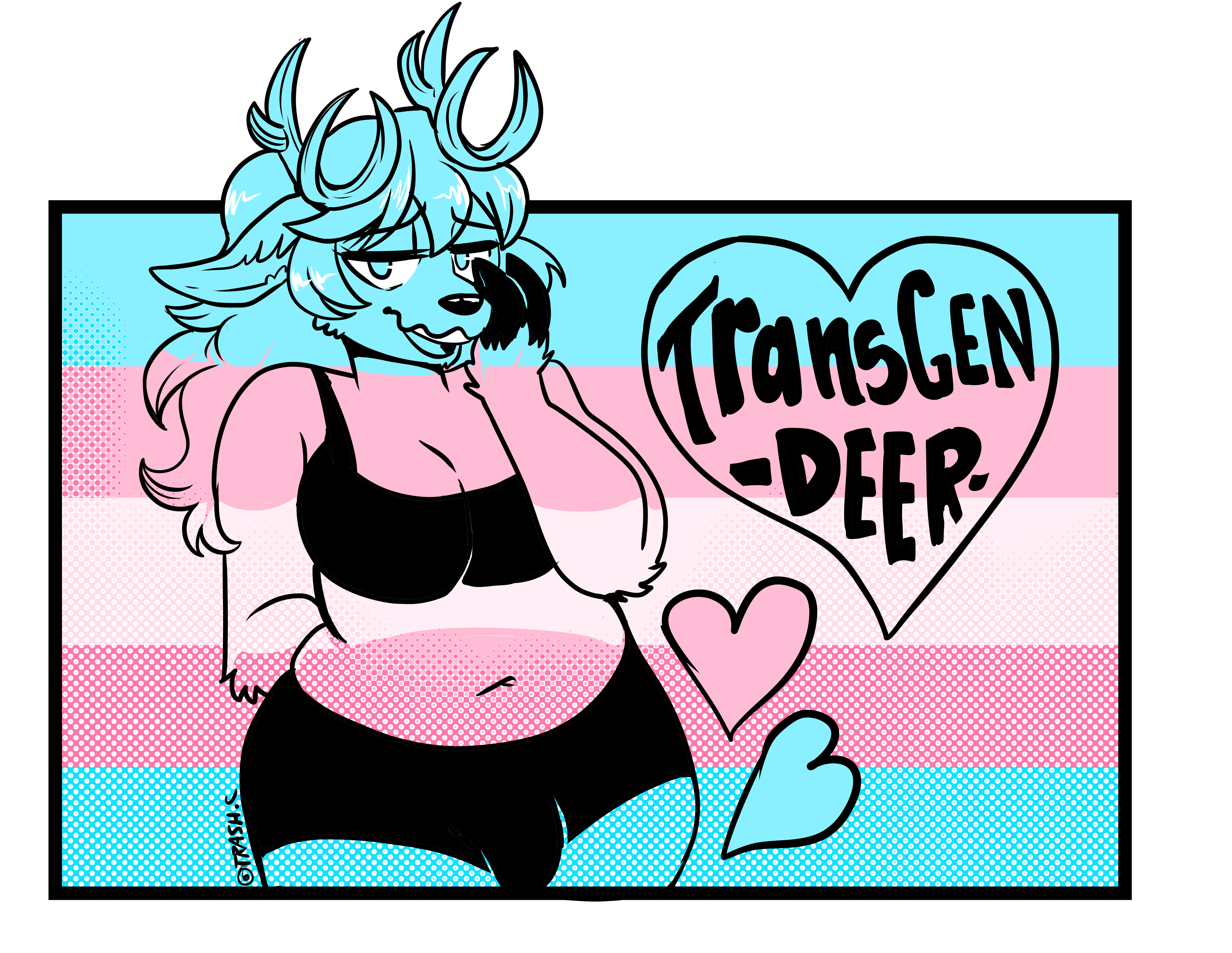 Transgen Deer Trans Pride Kiss-Cut Vinyl Sticker product thumbnail image