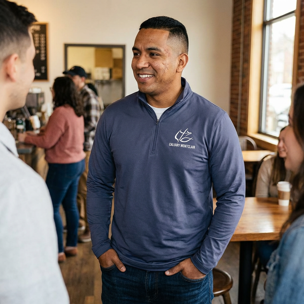 Calvary Montclair Quarter-Zip Pullover - Embroidered product thumbnail image Calvary Montclair Quarter-Zip Pullover - Embroidered product thumbnail image