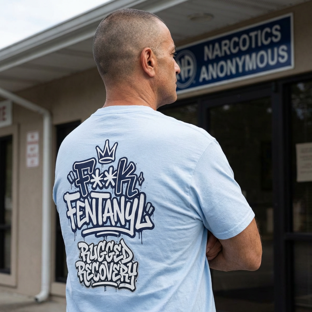 T-Shirt — "Forged From Pain" Skull Graffiti | F**k Fentanyl Recovery Tee product thumbnail image