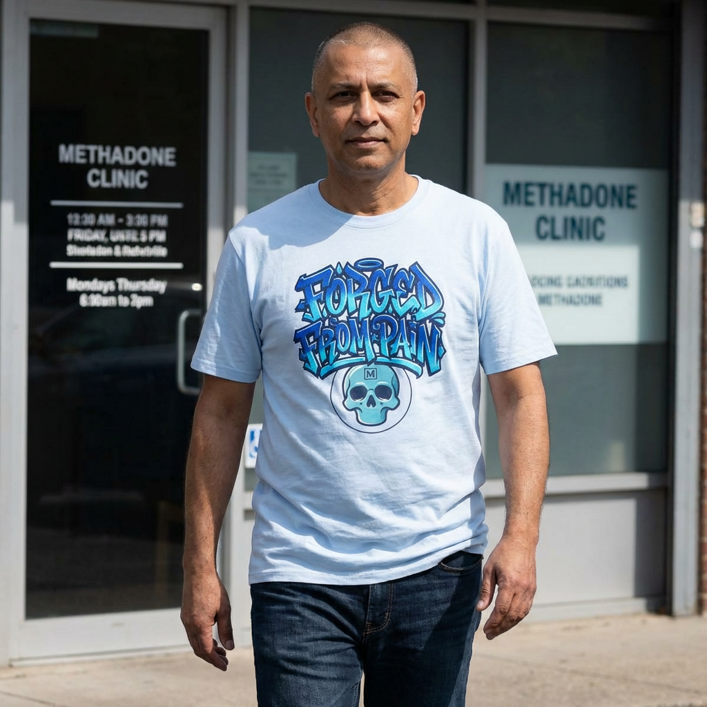 T-Shirt — "Forged From Pain" Skull Graffiti | F**k Fentanyl Recovery Tee product thumbnail image T-Shirt — "Forged From Pain" Skull Graffiti | F**k Fentanyl Recovery Tee product thumbnail image