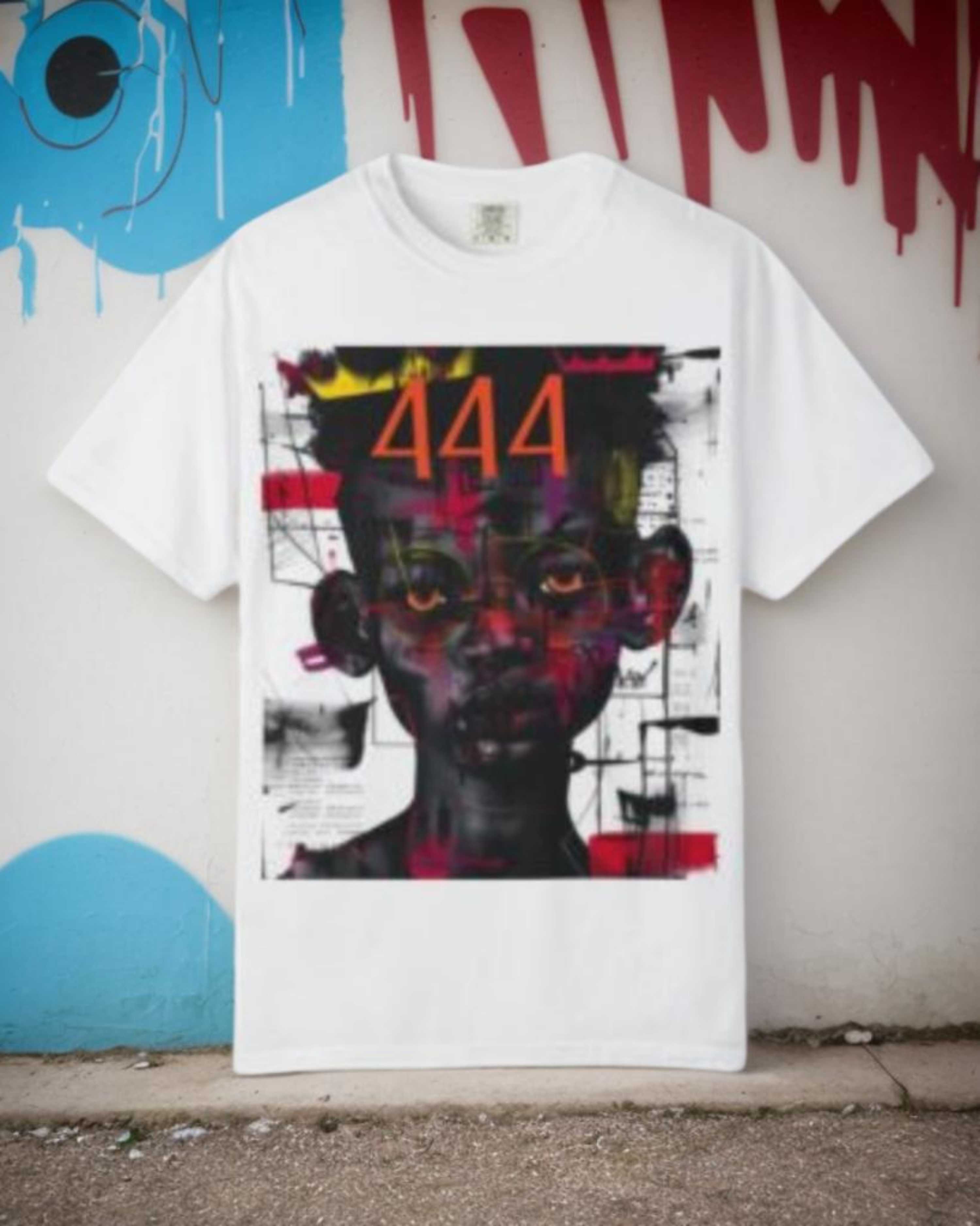 444 Portrait Graphic T-Shirt — Abstract Afro-Futurist Art Tee product thumbnail image