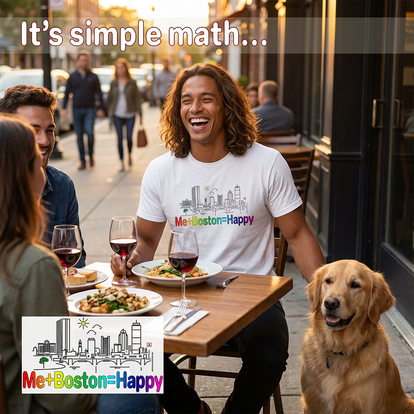 Boston Pride Shirt, Me+Boston=Happy, 100% Cotton, Boston Short Sleeve Tee product thumbnail image Boston Pride Shirt, Me+Boston=Happy, 100% Cotton, Boston Short Sleeve Tee product thumbnail image