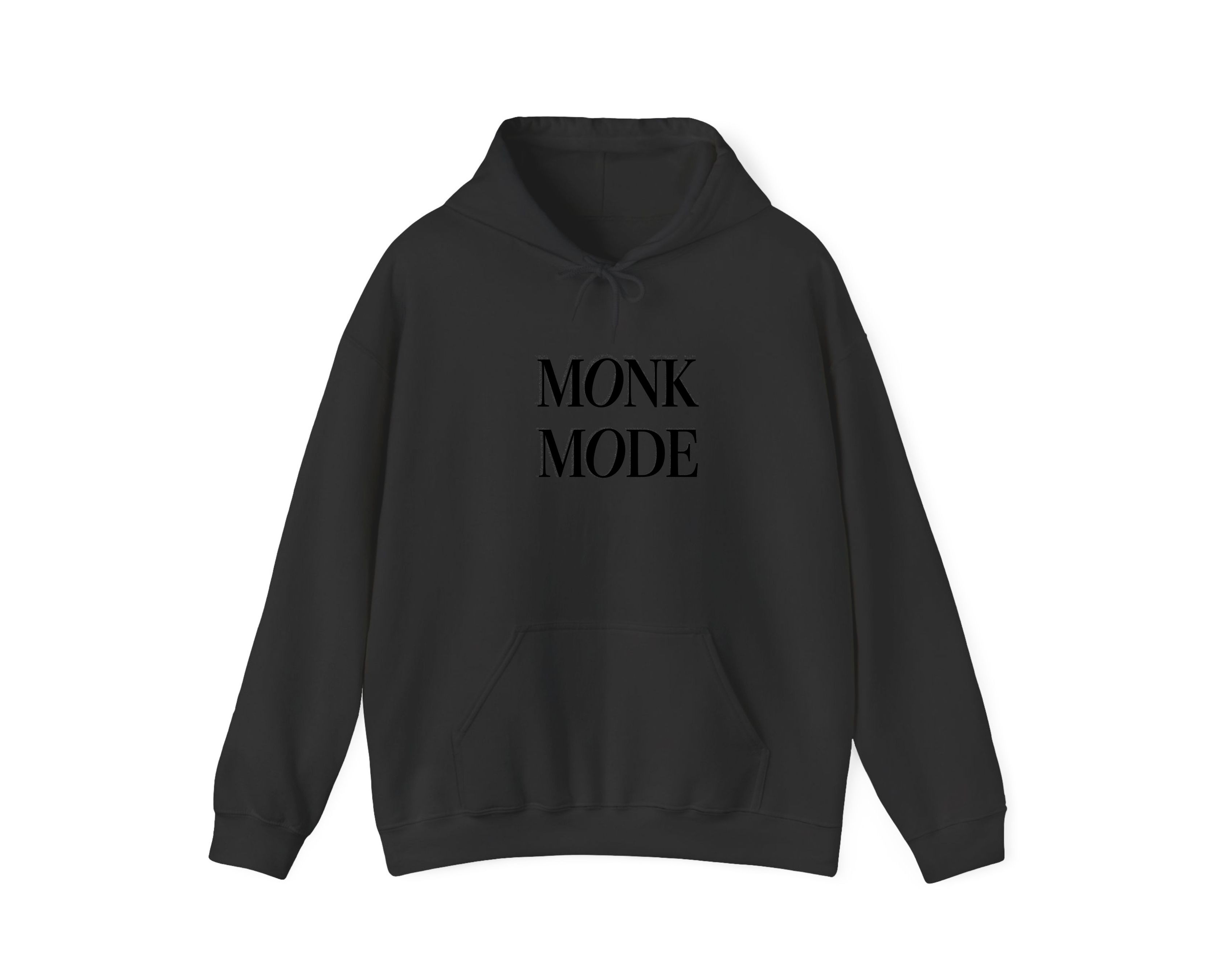 Embroidered Black "MONK MODE" Hoodie -  product thumbnail image