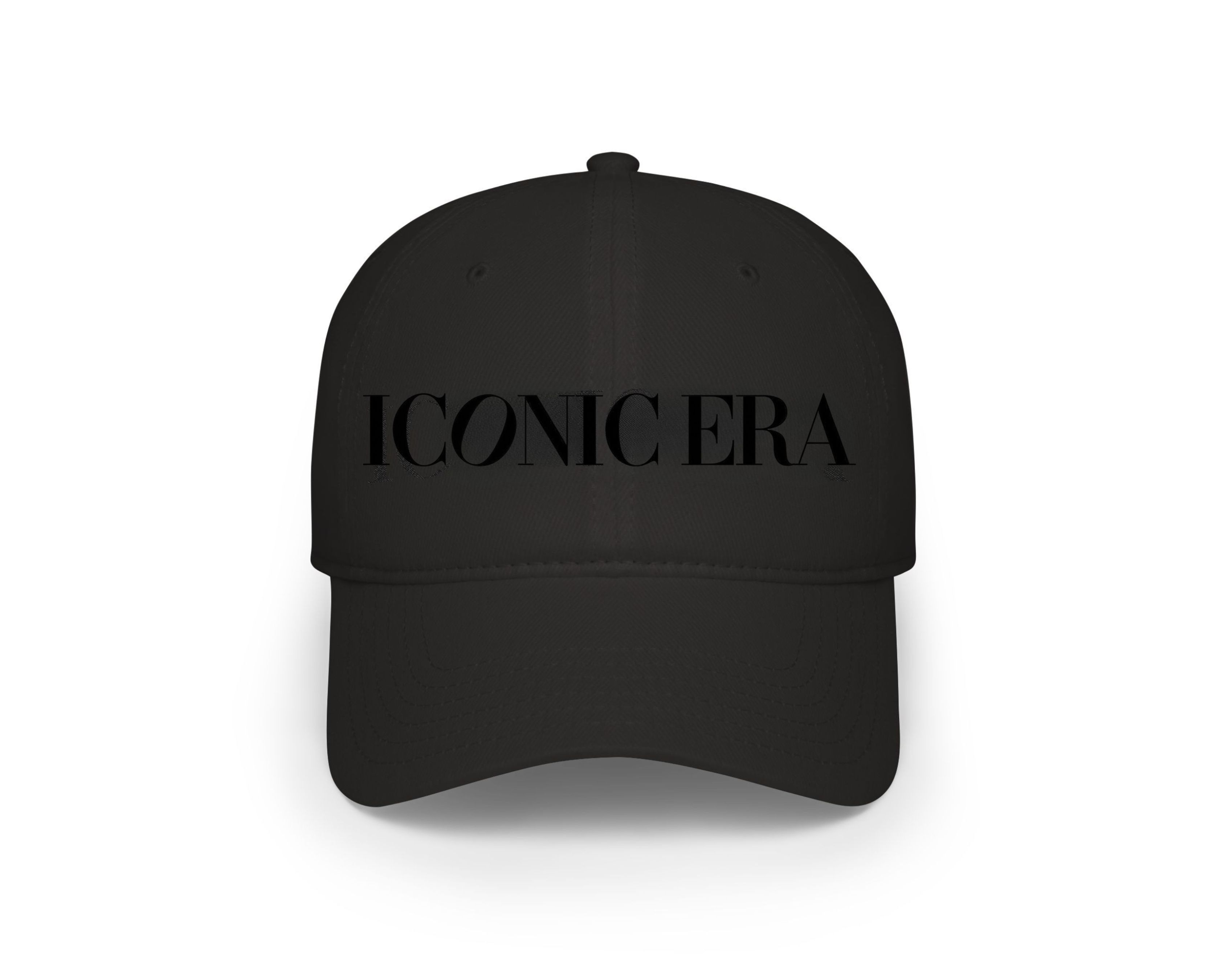Embroidered Black 'Iconic Era' Baseball Cap - Black Stitch on Black Cap product thumbnail image Embroidered Black 'Iconic Era' Baseball Cap - Black Stitch on Black Cap product thumbnail image