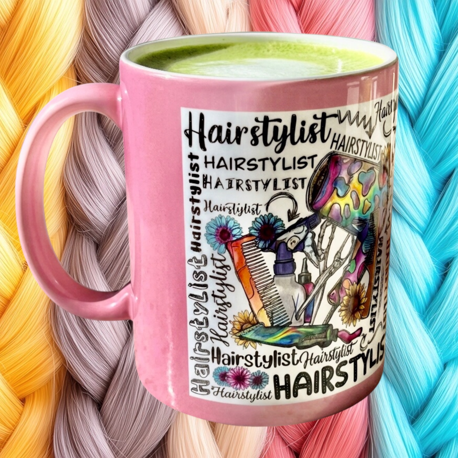 Hairstylist Ceramic Mug — Colorful Salon Tools Design (11oz &amp; 15oz)