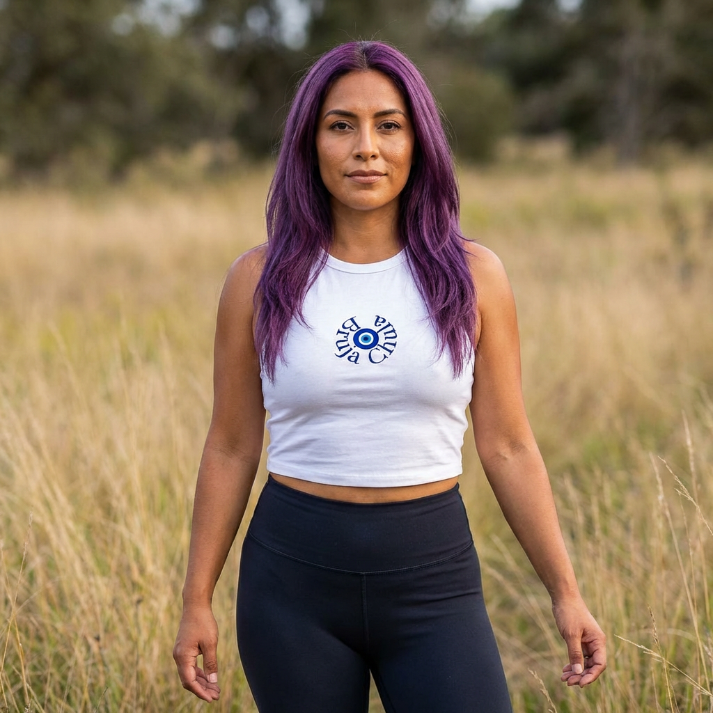 Bruja Chula Evil eye racer back T product thumbnail image Bruja Chula Evil eye racer back T product thumbnail image