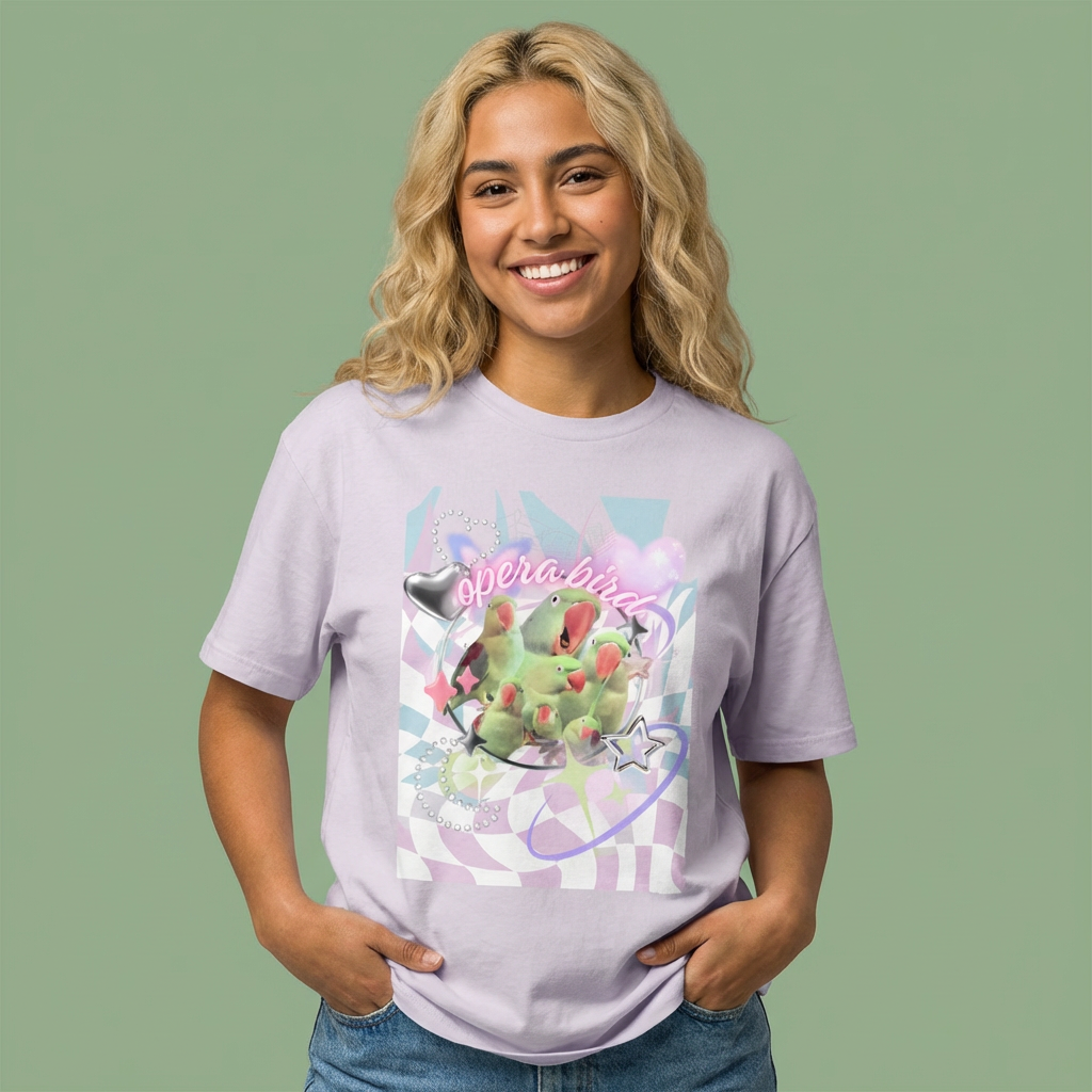 Pastel Operabird Oversized Tee product thumbnail image Pastel Operabird Oversized Tee product thumbnail image