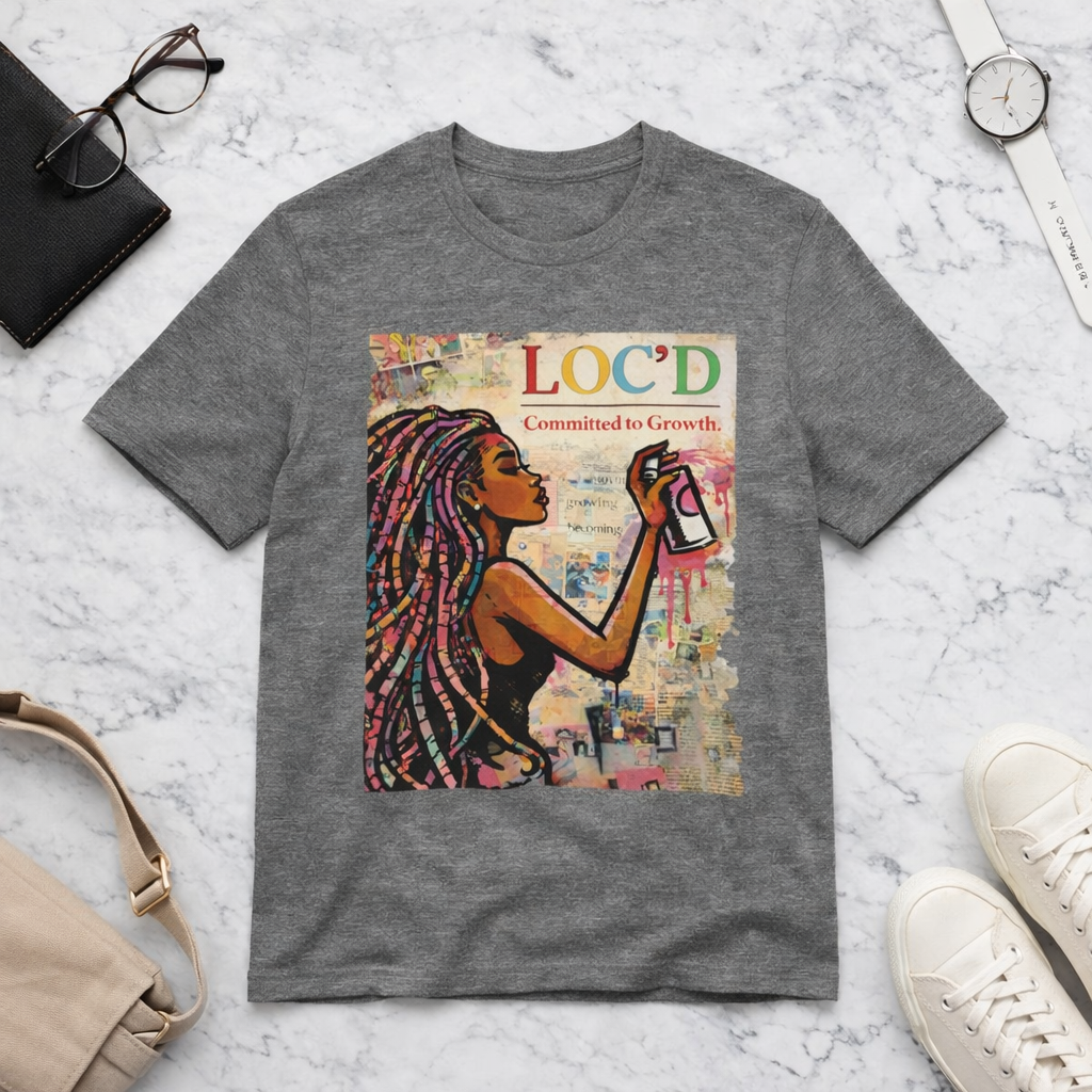 LOC’D Committed to Growth Tee — Natural Hair Graphic Shirt product thumbnail image