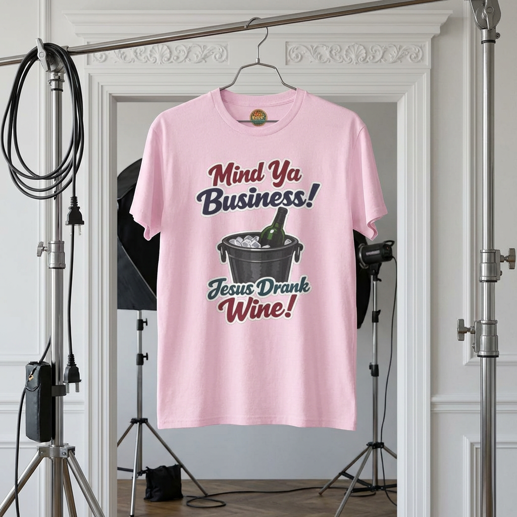 Mind Ya Business — "Jesus Drank Wine"  Playful Christian Humor T-Shirt | S - 5XL