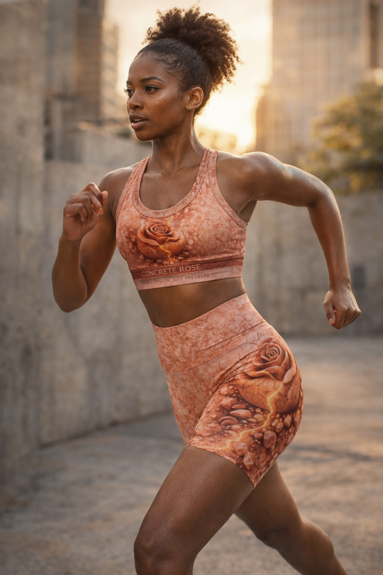 Concrete Rose | Rose Gold Workout Athletic Shorts product thumbnail image