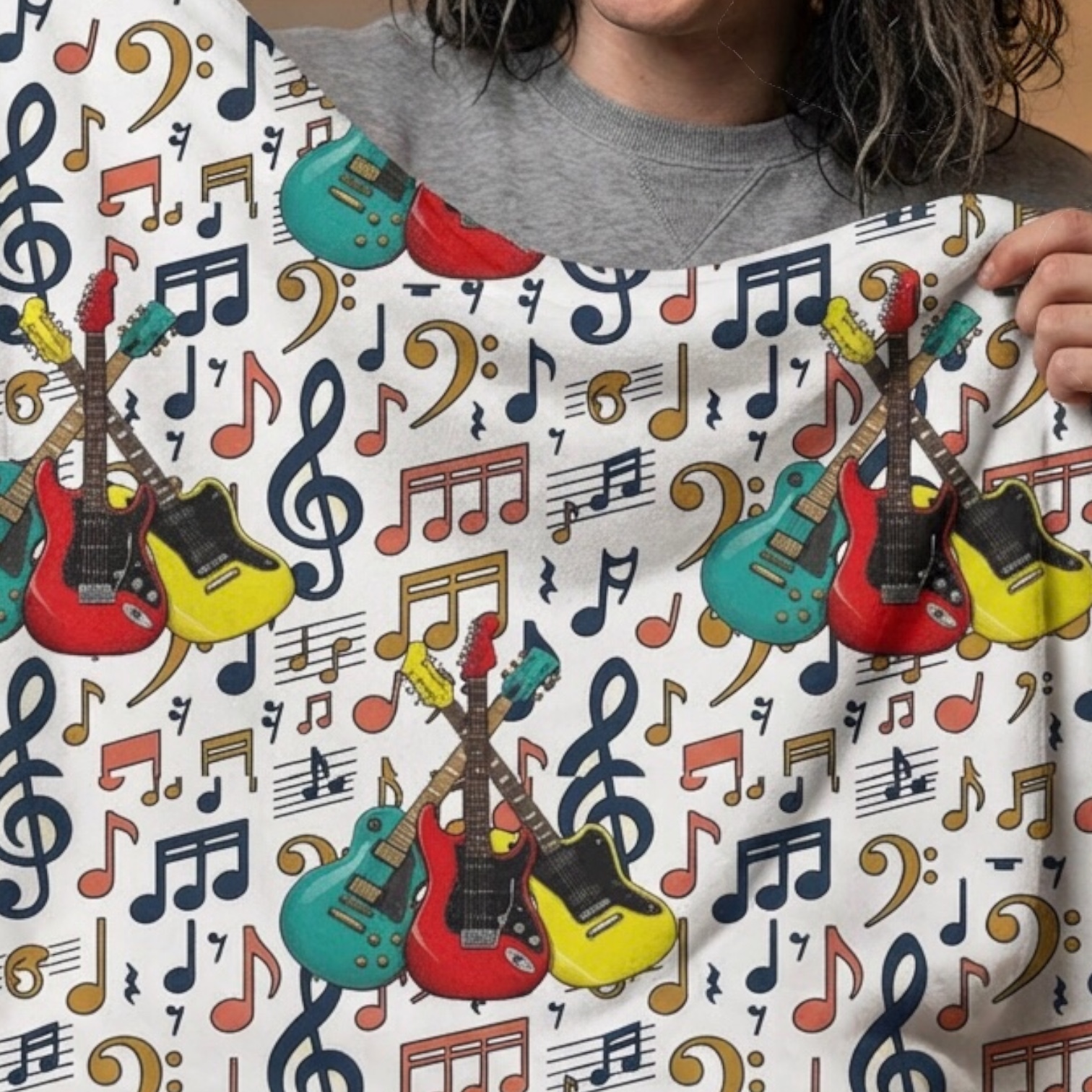 Guitar-Musical Minky Blanket
