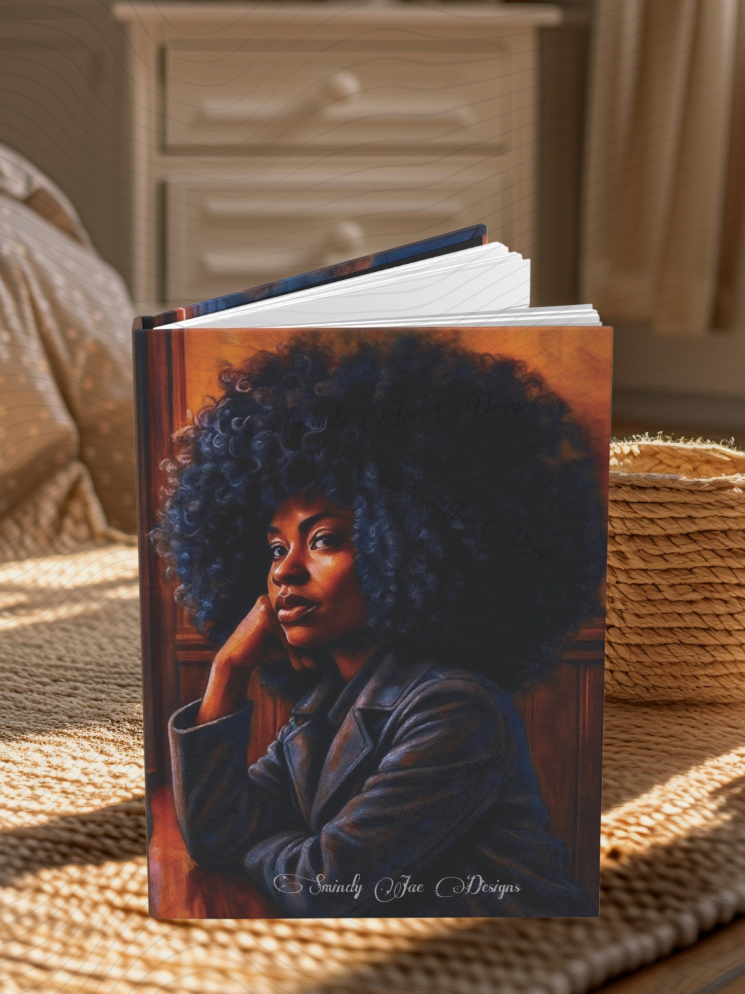 Afrocentric Journal | Black Woman Art, Natural Hair Journal Hardcover Matte 
