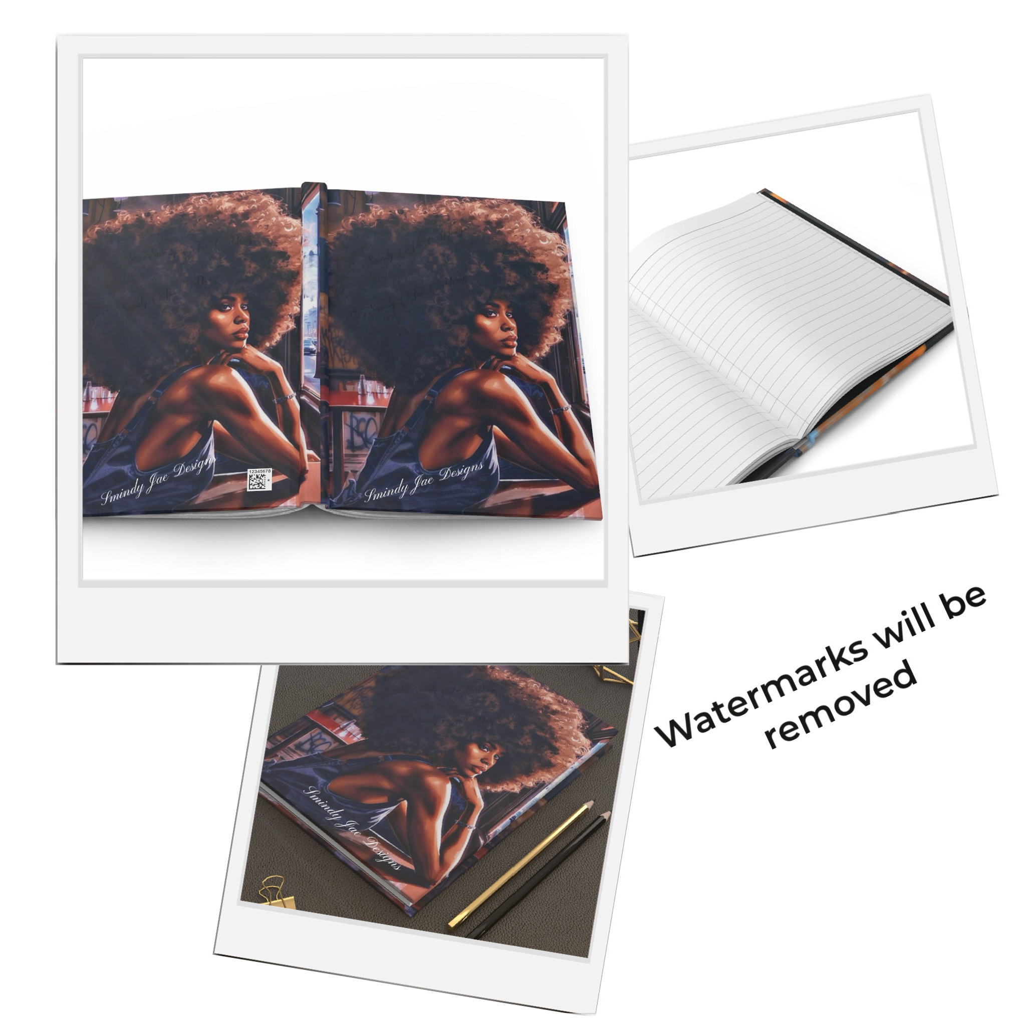 Afrocentric Journal | Black Woman Art, Natural Hair Journal Hardcover Matte  product thumbnail image