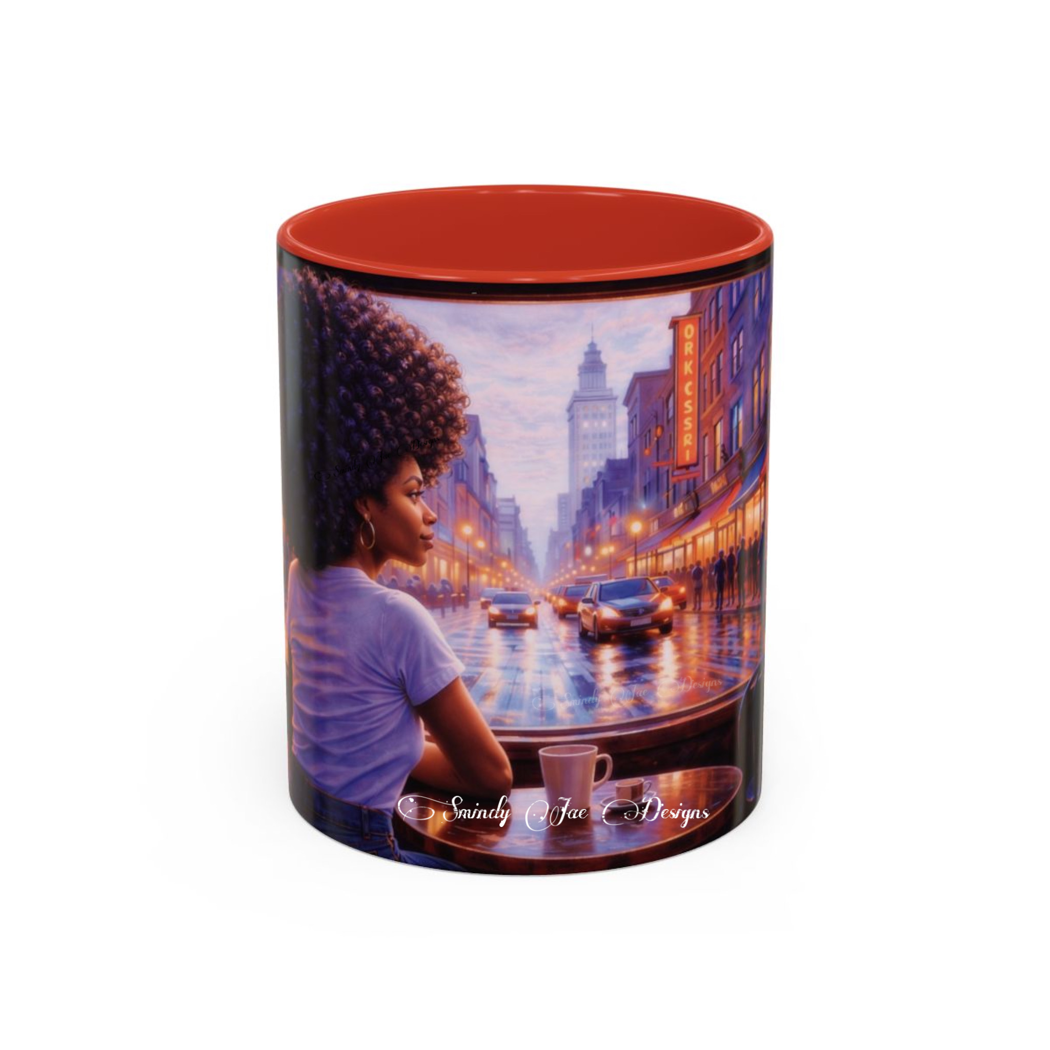 Afrocentric Woman City Cafe - Accent Coffee Mug, Collectible, Cozy Mornings, product thumbnail image Afrocentric Woman City Cafe - Accent Coffee Mug, Collectible, Cozy Mornings, product thumbnail image