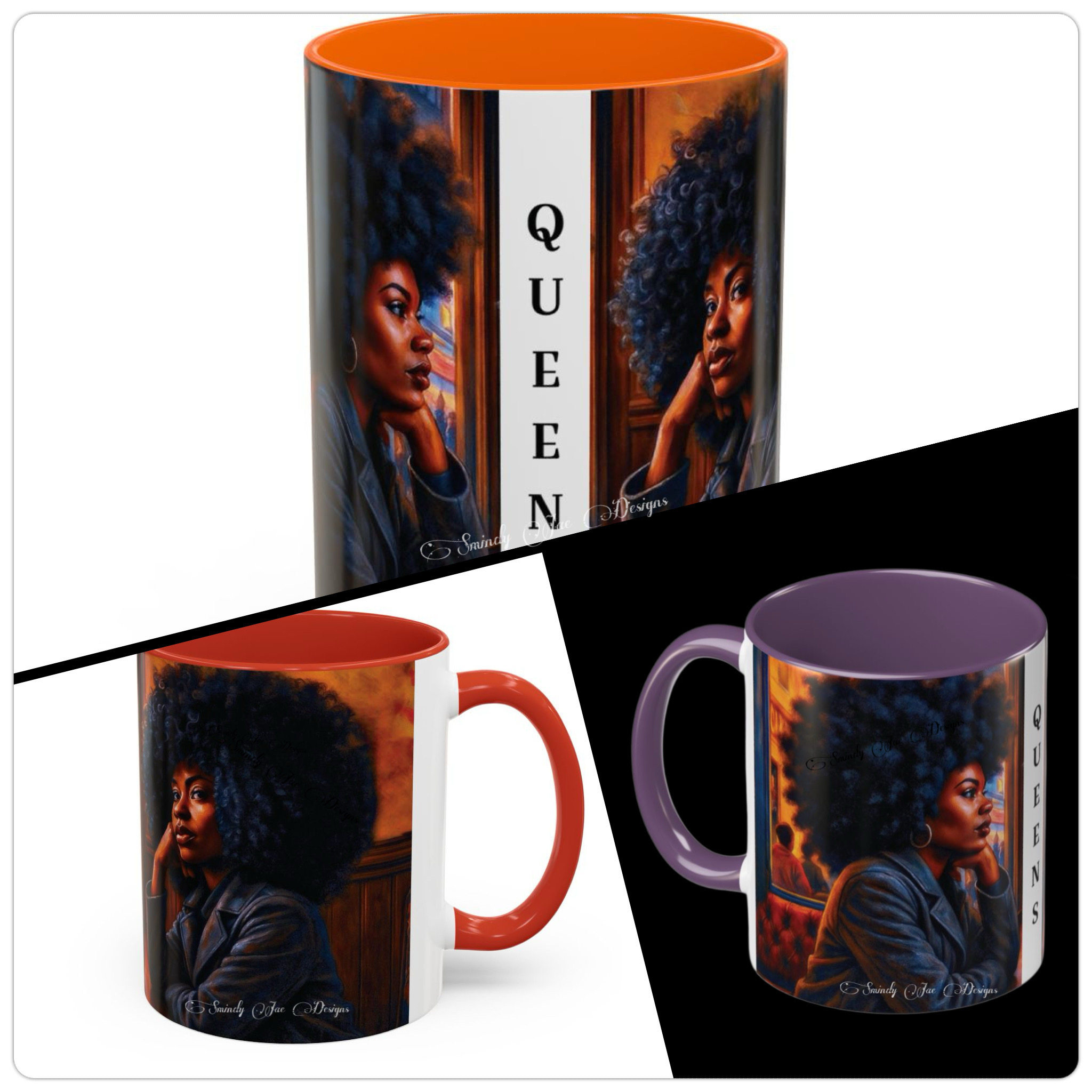 A Conversation Between Queens - Afrocentric Accent Coffee Mug, Collectible, Cozy Mornings,  product thumbnail image