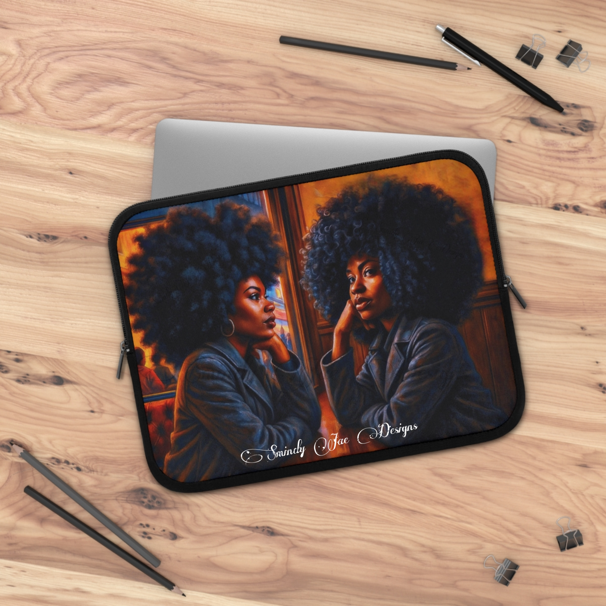 Afrocentric - A Conversation between Queens Laptop Sleeve - Bold Design, Protective Case, Gift for Students, Tech Accessories