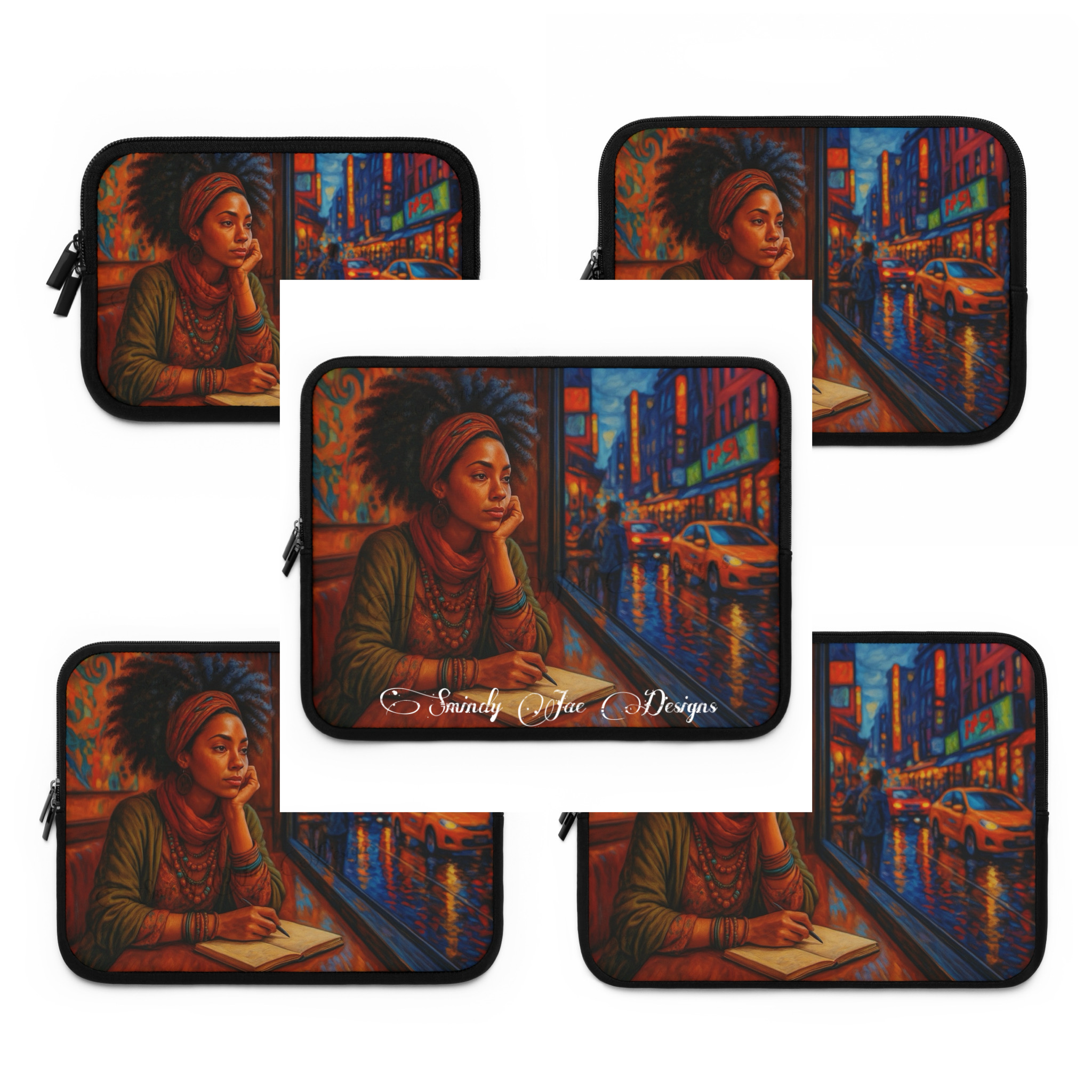 Afrocentric Natural Hair Black Woman Laptop Sleeve - Bold Design, Protective Case, Gift for Students, Tech Accessories product thumbnail image Afrocentric Natural Hair Black Woman Laptop Sleeve - Bold Design, Protective Case, Gift for Students, Tech Accessories product thumbnail image