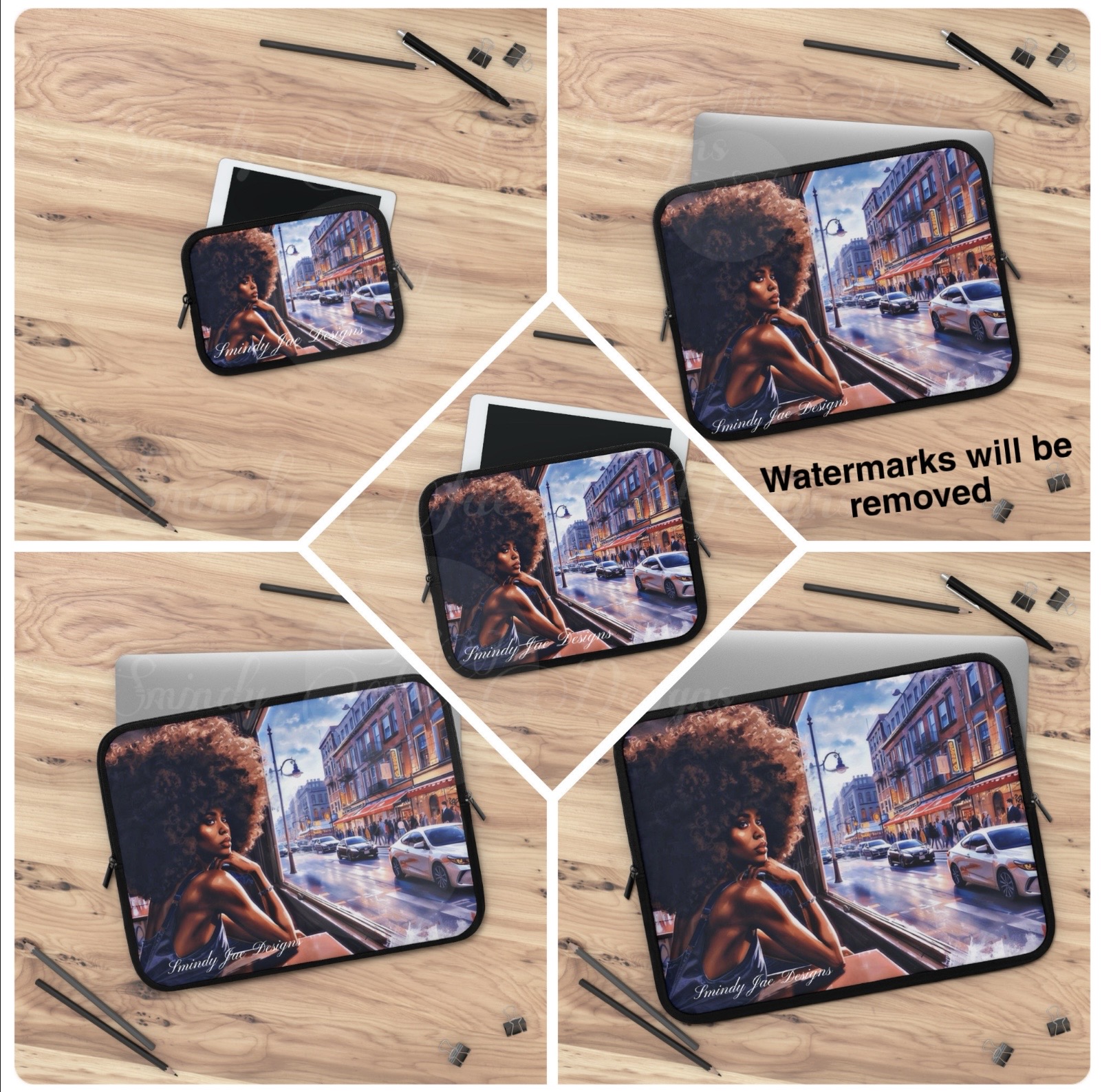 Afrocentric Laptop Sleeve - Bold Design, Protective Case, Gift for Students, Tech Accessories product thumbnail image