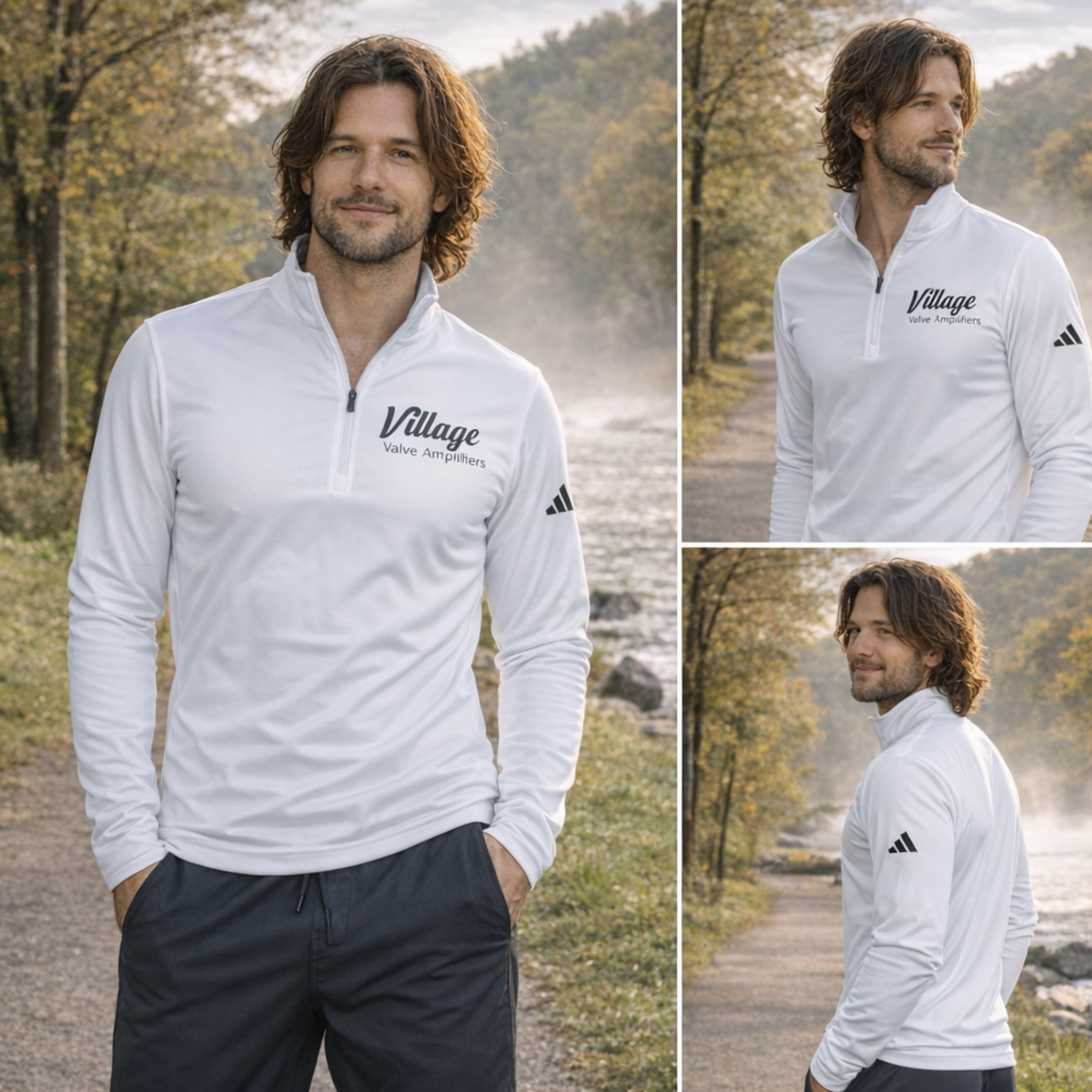 adidas Quarter-Zip Pullover — 'Village' Embroidered Performance Top product thumbnail image