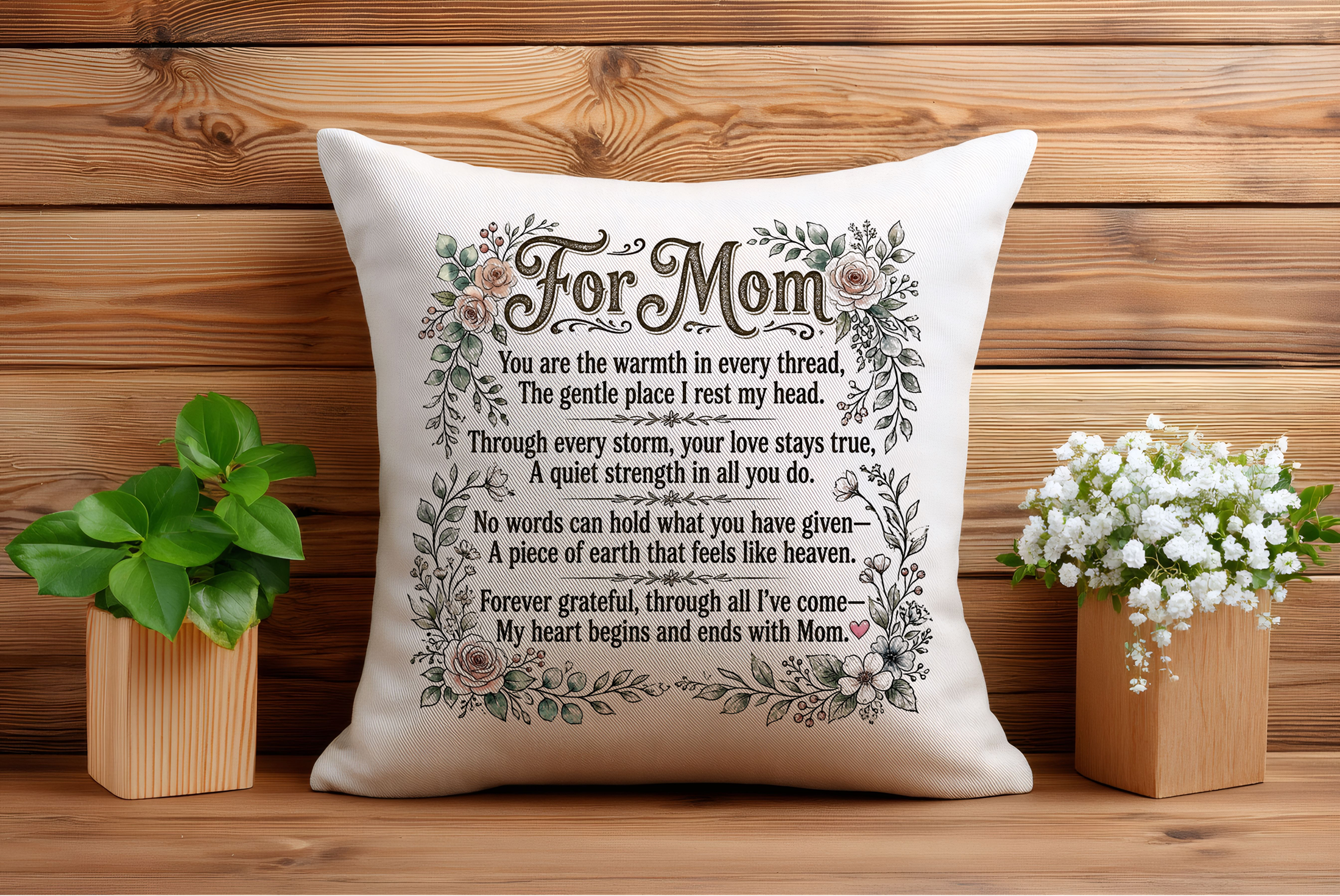 For Mom Poem Decorative Pillow — Sentimental Floral Mother's Day Throw Pillow product thumbnail image For Mom Poem Decorative Pillow — Sentimental Floral Mother's Day Throw Pillow product thumbnail image