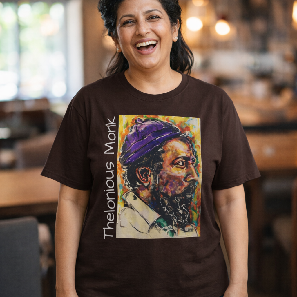 Portrait T-Shirt — Thelonious Monk Jazz Art Tee product thumbnail image Portrait T-Shirt — Thelonious Monk Jazz Art Tee product thumbnail image