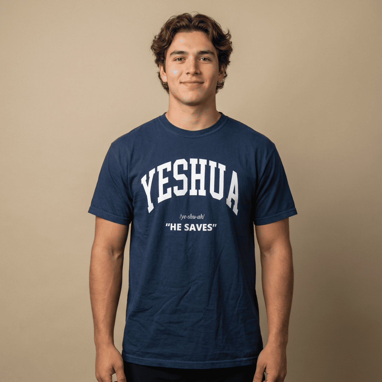 Yeshua 'He Saves' Garment-Dyed T-Shirt — Vintage Christian Faith Tee