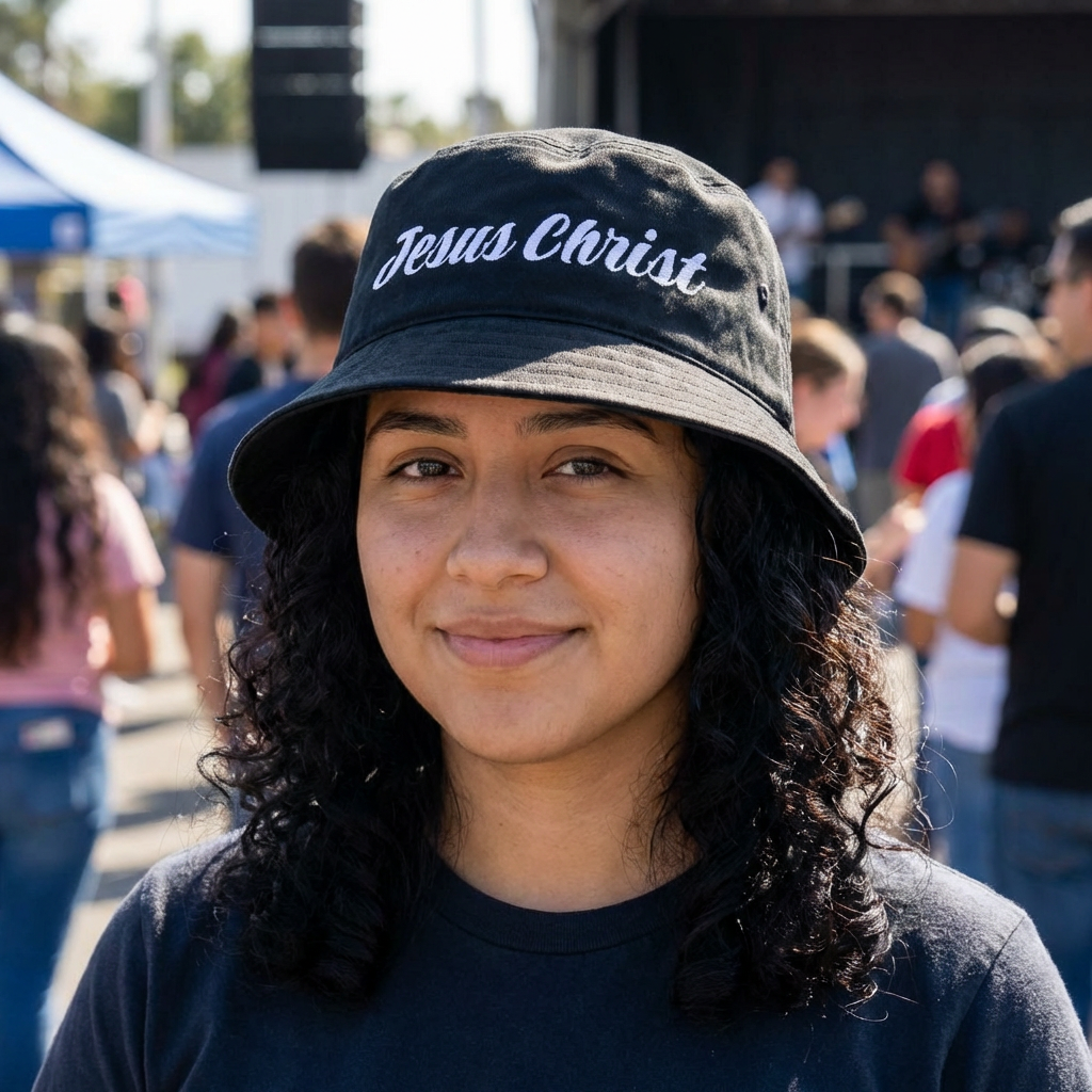 Jesus Christ -Christian Embroidered Bucket Hat, Revival, Church Events, Outreach Wear product thumbnail image
