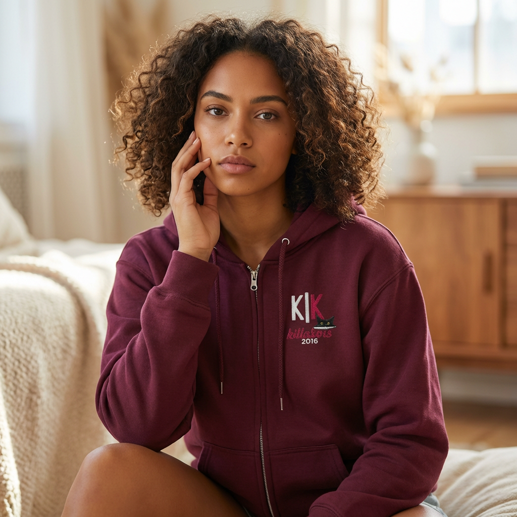 Unisex Killakats Embroidery Zip Up Hoodie product thumbnail image