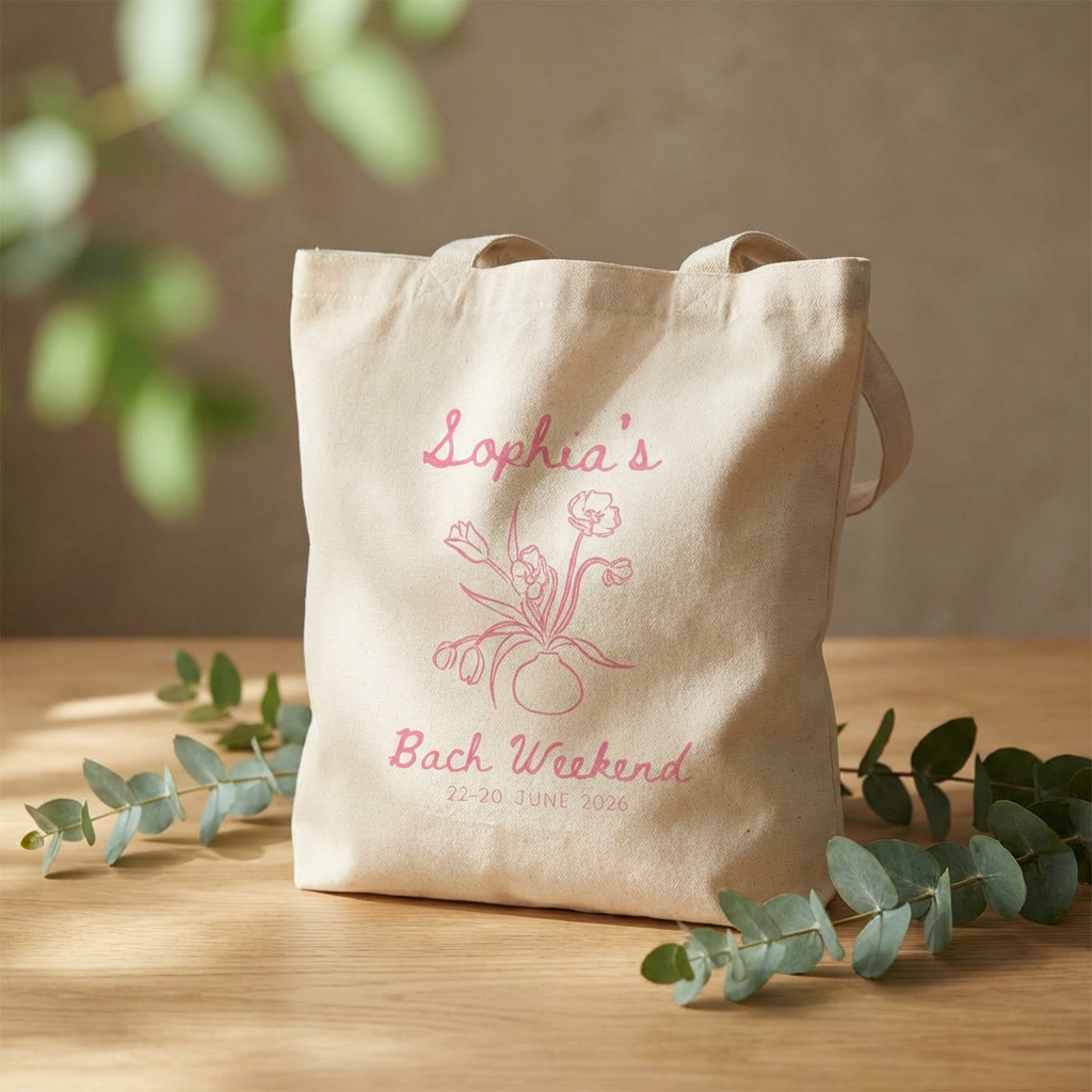 Personalised Bach Weekend Canvas Tote Bag for Bachelorette Party product thumbnail image