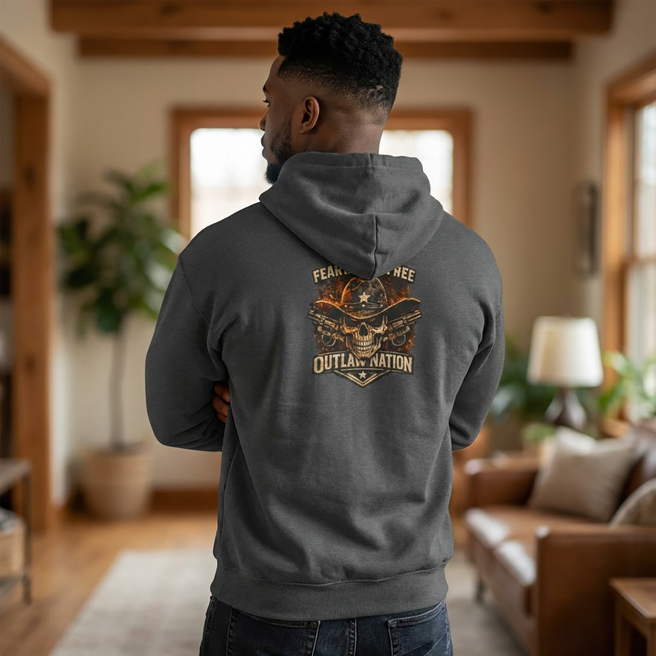 Outlaw Nation Skull Hoodie – Fearless American  product thumbnail image