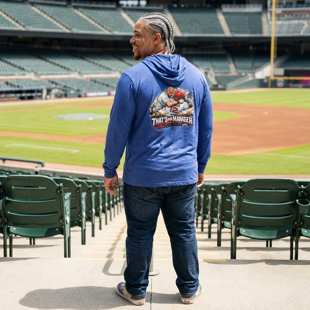 Hooded Long Sleeve Tee — "That's My Manager" Football Coach Graphic (ATL Accent)