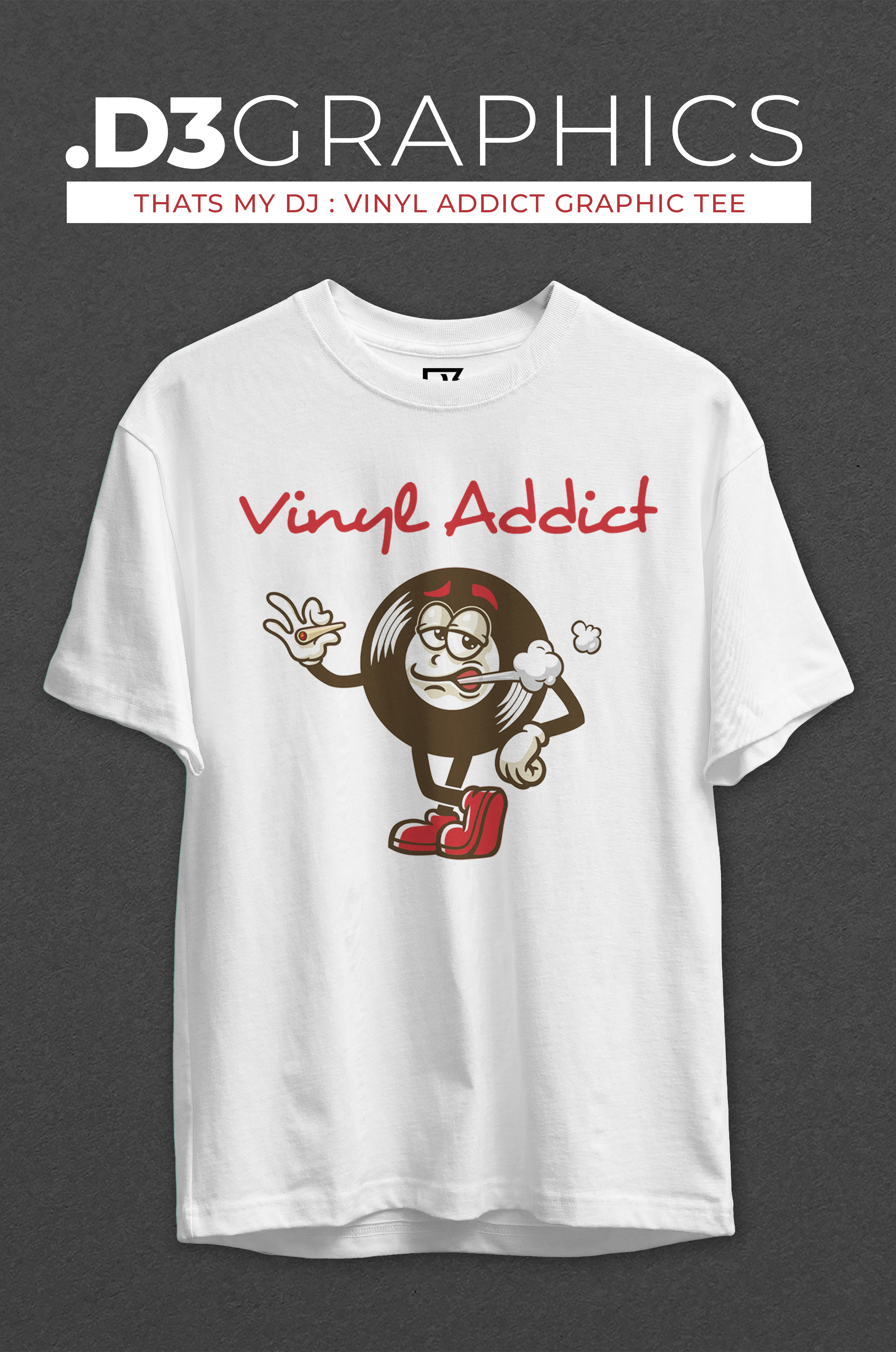 Vinyl Addict T-Shirt — Retro Record Lover Tee product thumbnail image