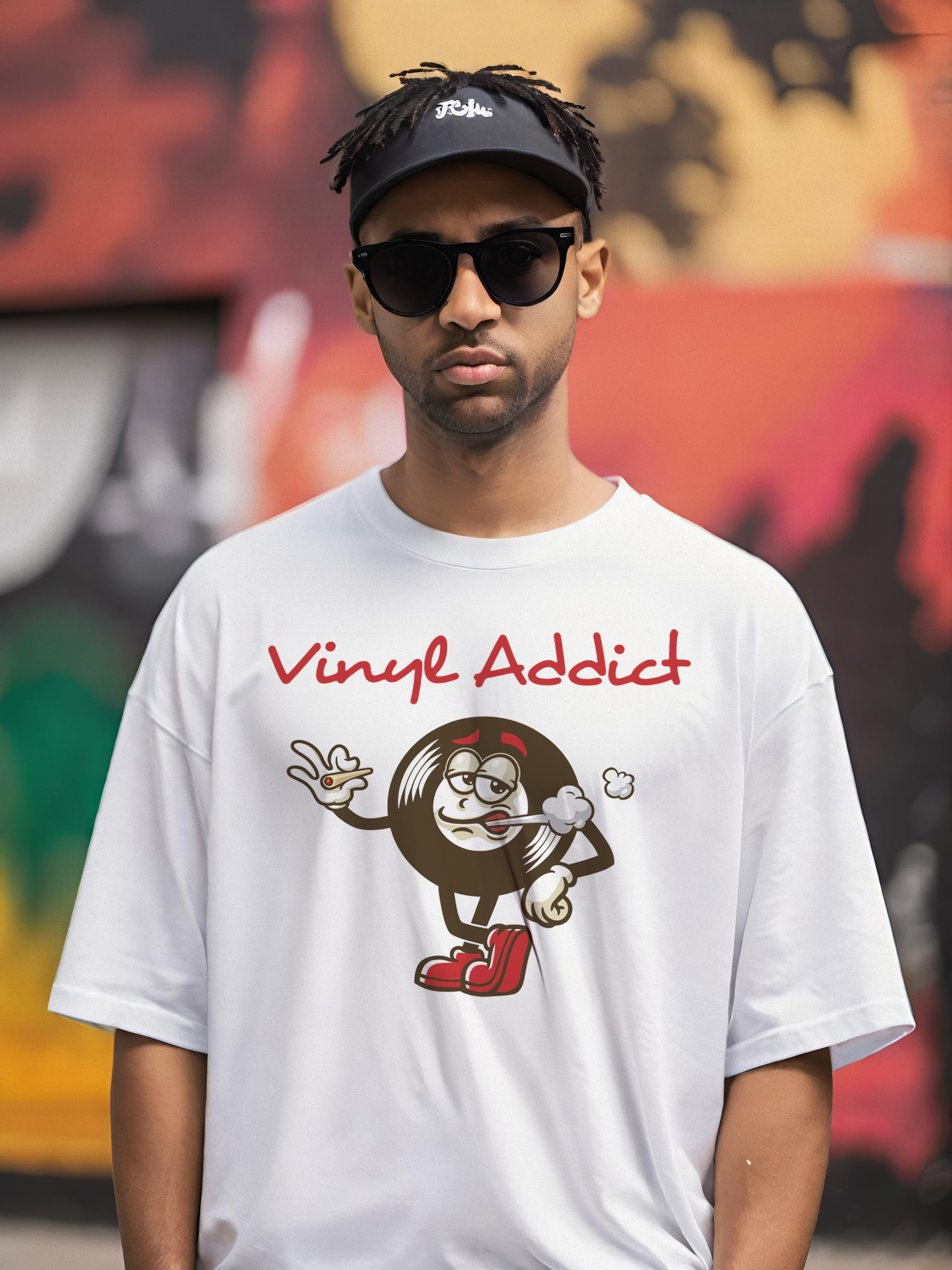 Vinyl Addict T-Shirt — Retro Record Lover Tee product thumbnail image Vinyl Addict T-Shirt — Retro Record Lover Tee product thumbnail image