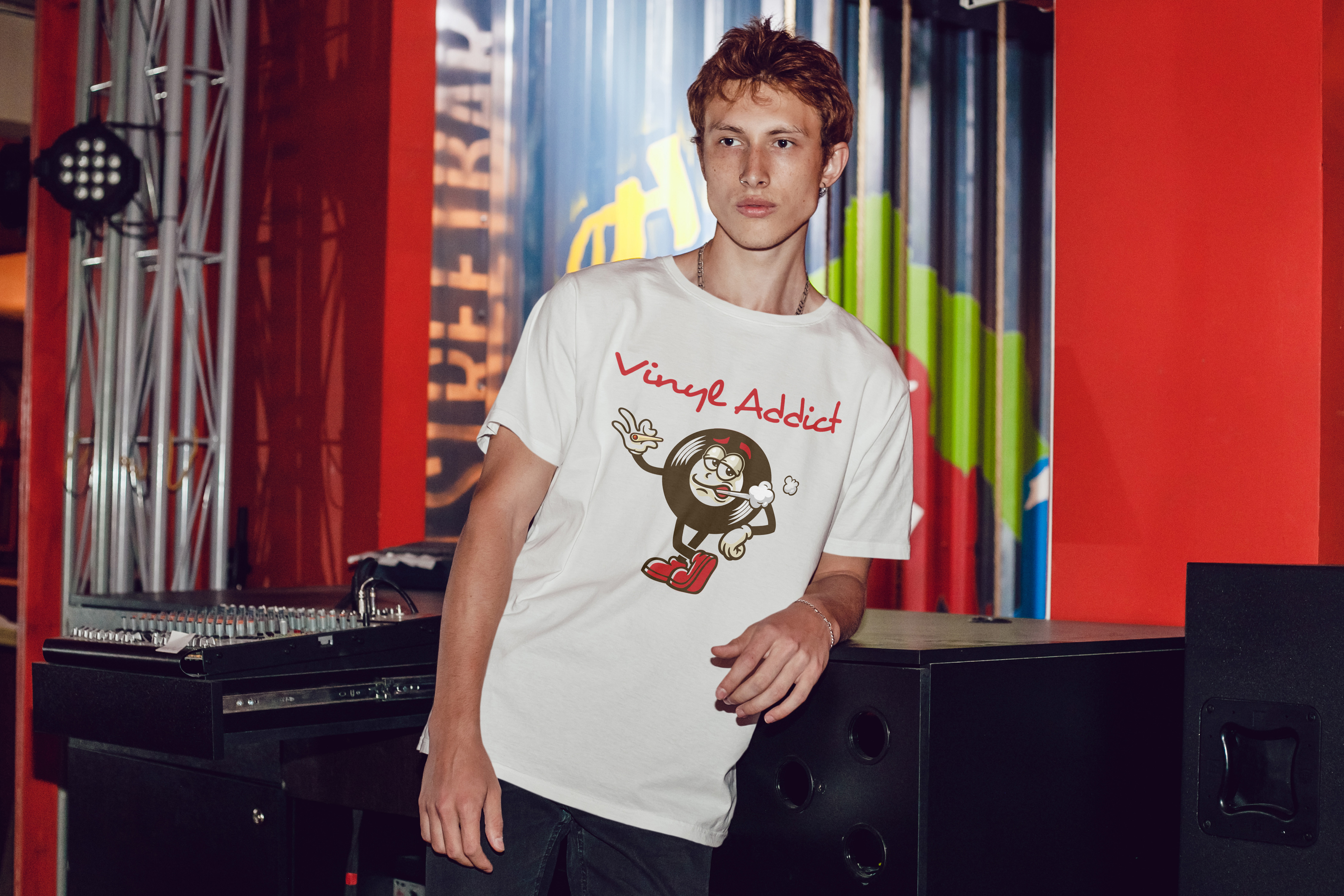 Vinyl Addict T-Shirt — Retro Record Lover Tee product thumbnail image Vinyl Addict T-Shirt — Retro Record Lover Tee product thumbnail image