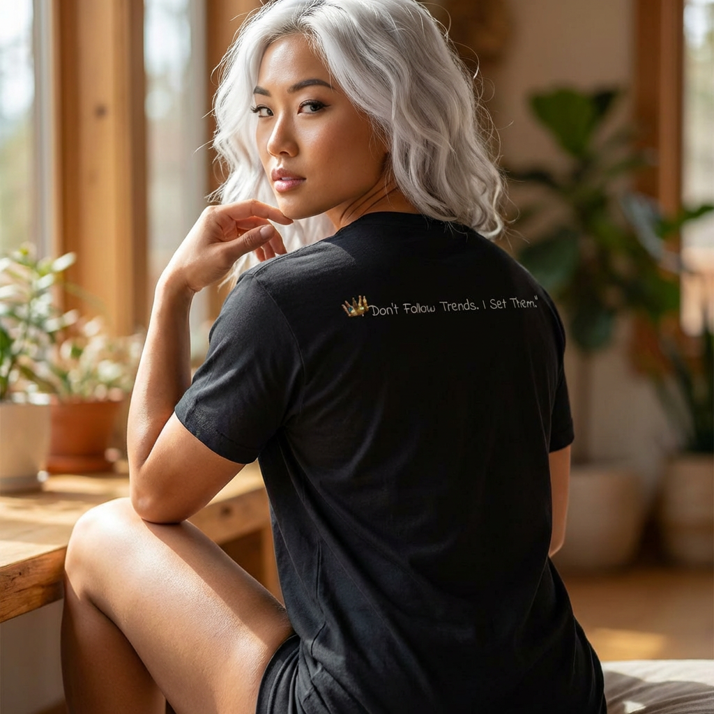 7 Lioness Drop Shoulder - “Don’t Follow Trends, Set Them” Tee product thumbnail image