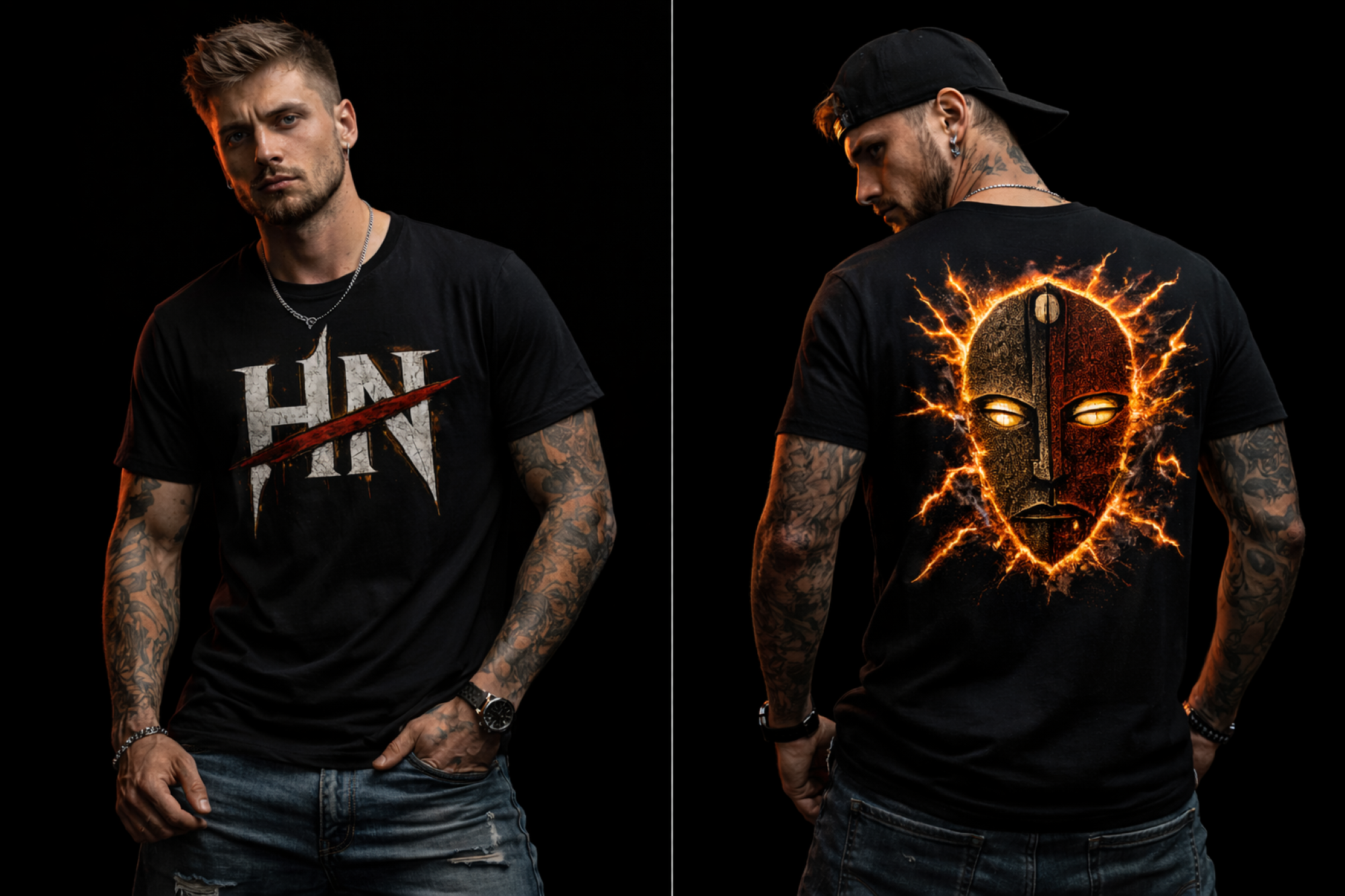Hexa Noir “Creation” Tee – Fire Mask Streetwear product thumbnail image