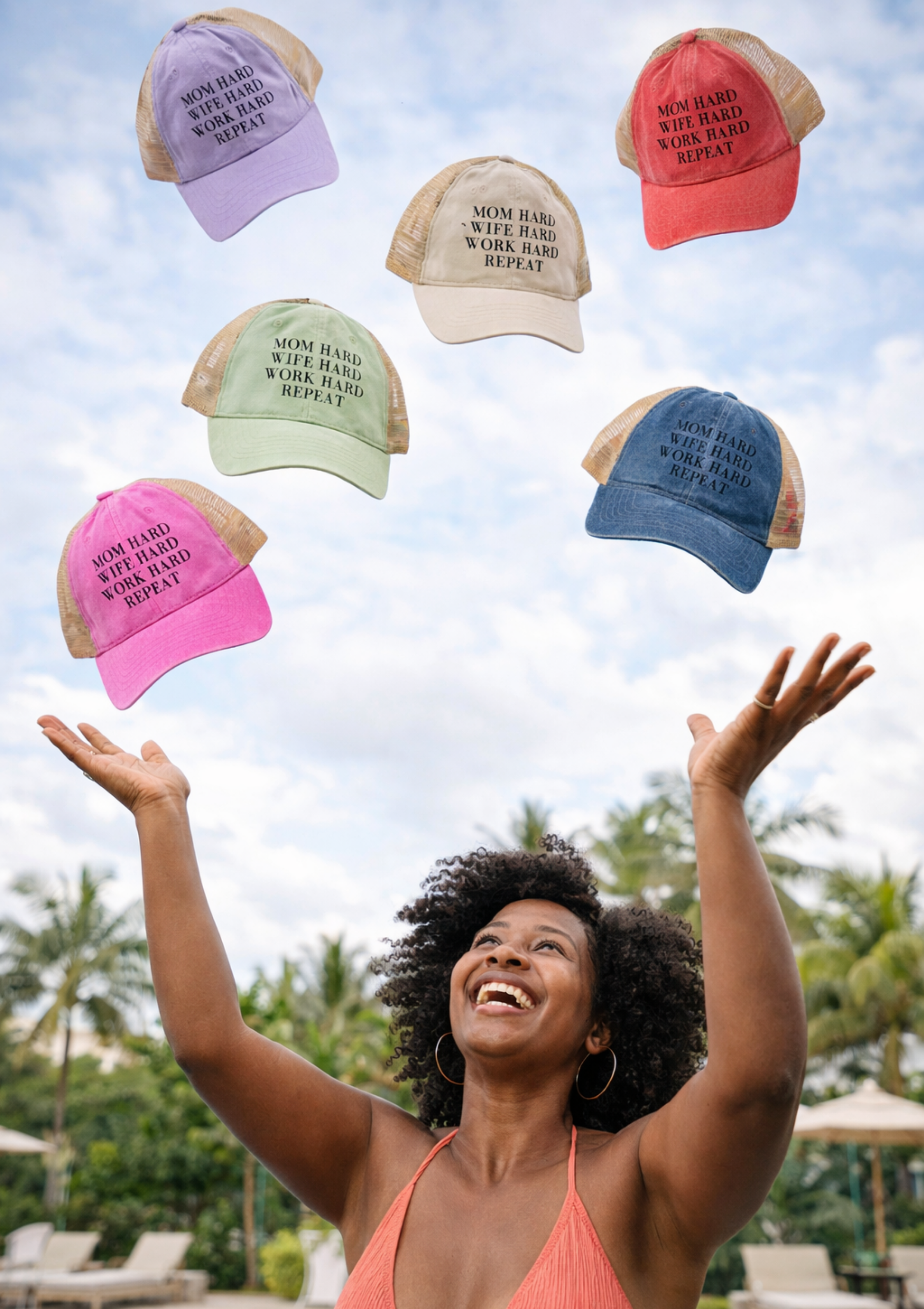 Mom Life Trucker Hat, Mom Hard Wife Hard Work Hard Repeat Hat, Funny Mom Hat, Gift for Mom, Busy Mom Cap, Mothers Day Gift, Mama Hat l product thumbnail image
