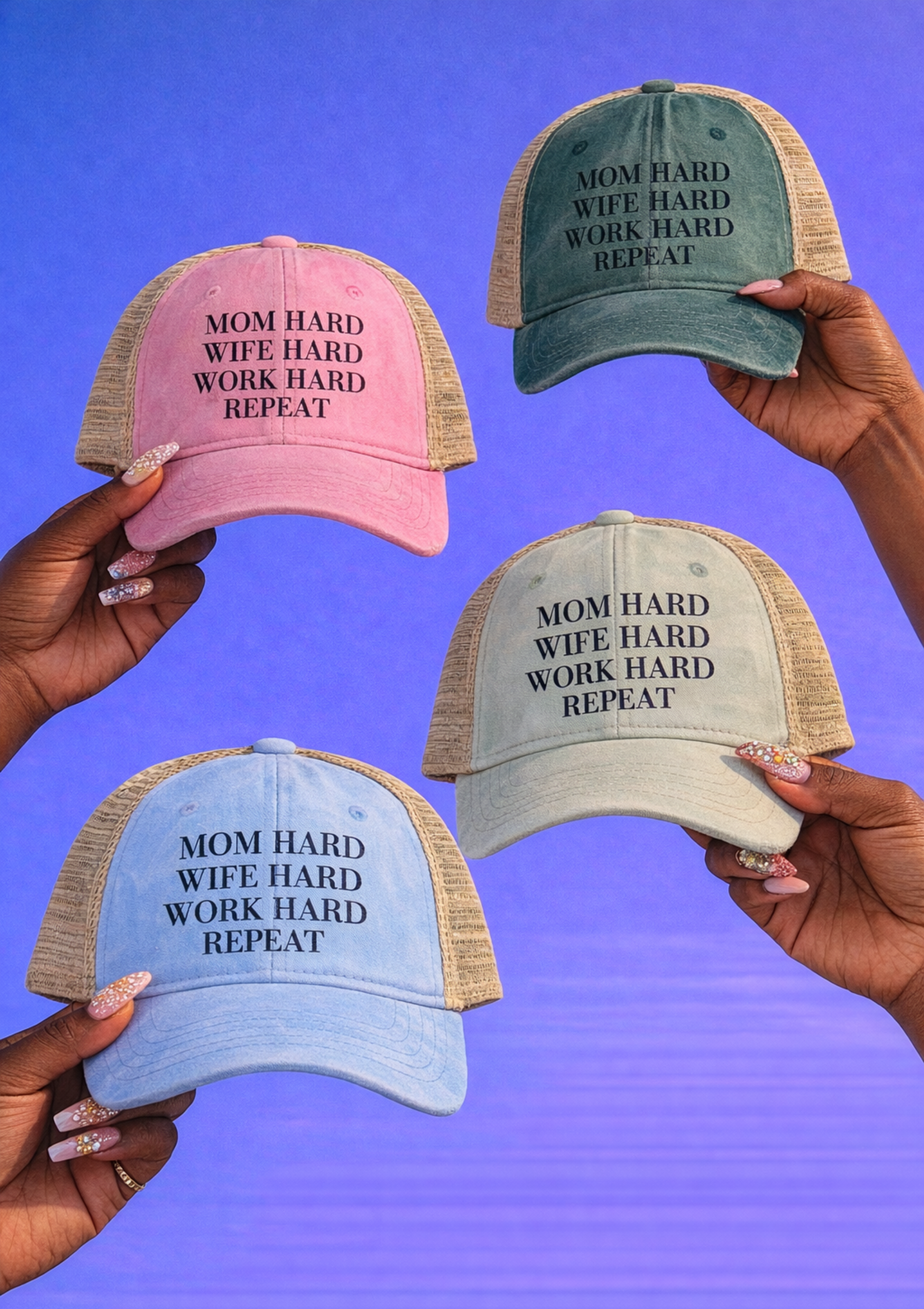 Mom Life Trucker Hat, Mom Hard Wife Hard Work Hard Repeat Hat, Funny Mom Hat, Gift for Mom, Busy Mom Cap, Mothers Day Gift, Mama Hat l product thumbnail image