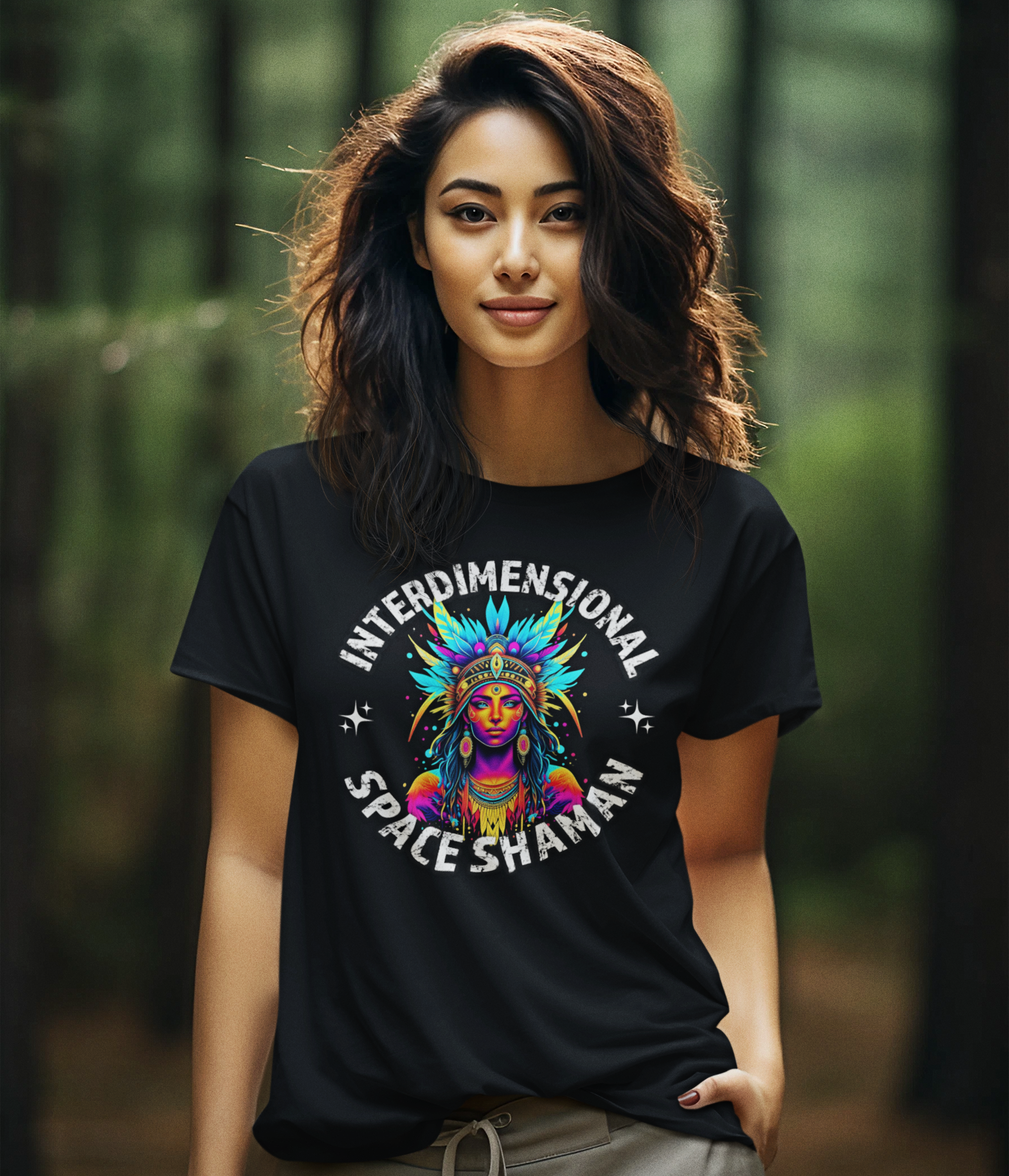 Interdimensional Space Shaman T-Shirt — Psychedelic Tribal Space Art Tee product thumbnail image Interdimensional Space Shaman T-Shirt — Psychedelic Tribal Space Art Tee product thumbnail image