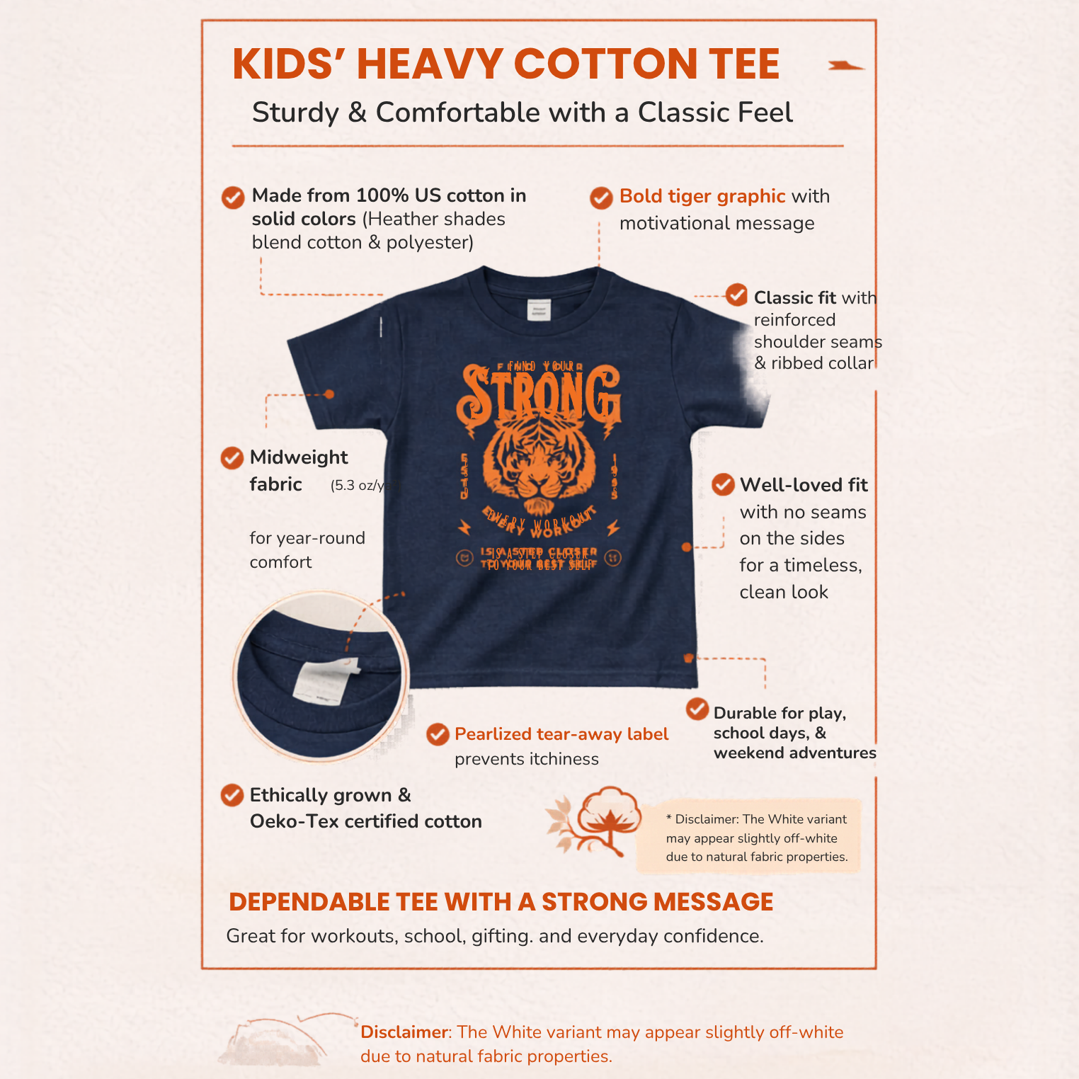 Kids Strong Tiger Tee – Strength. Confidence. Play. FS™ product thumbnail image
