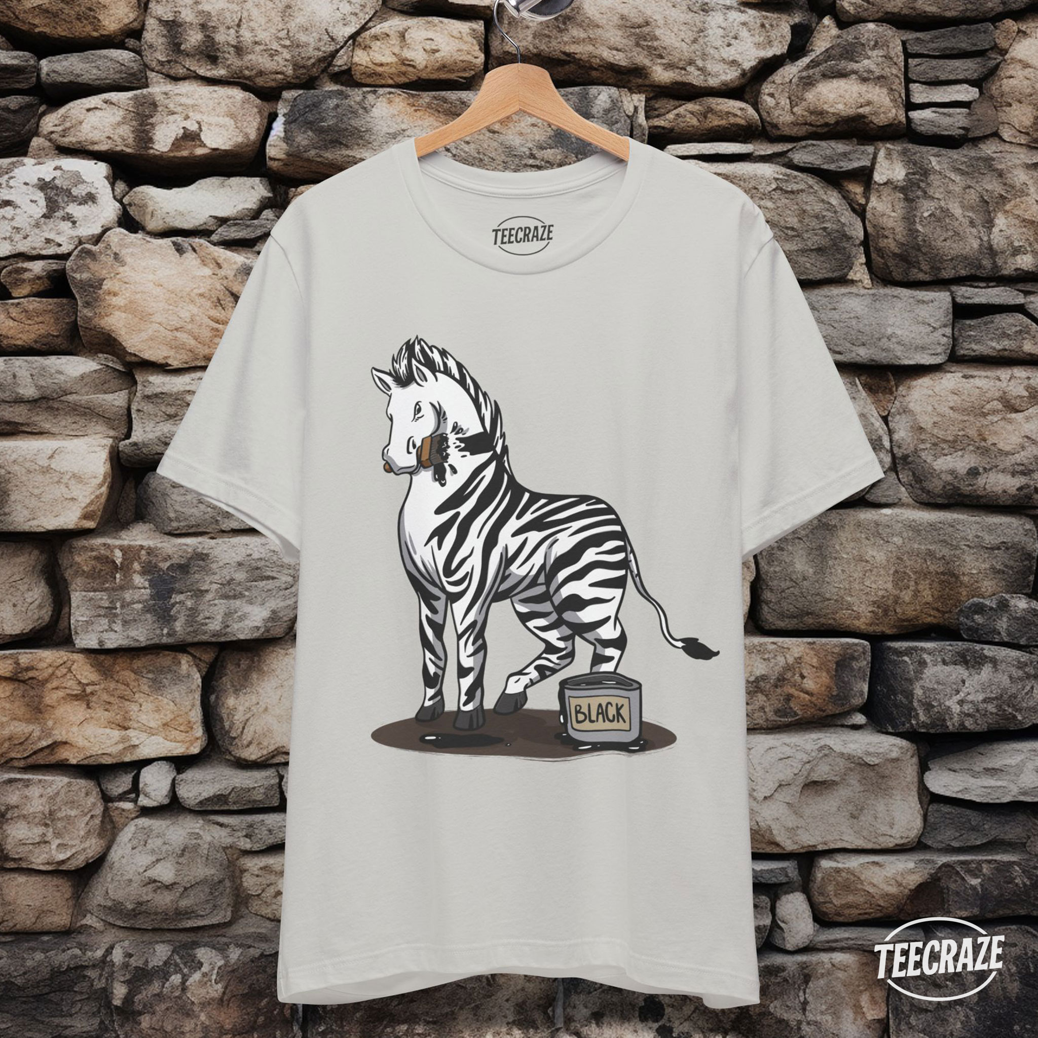 Zebra in Progress (Paint Still Wet) – Funny Animal Unisex T-Shirt product thumbnail image