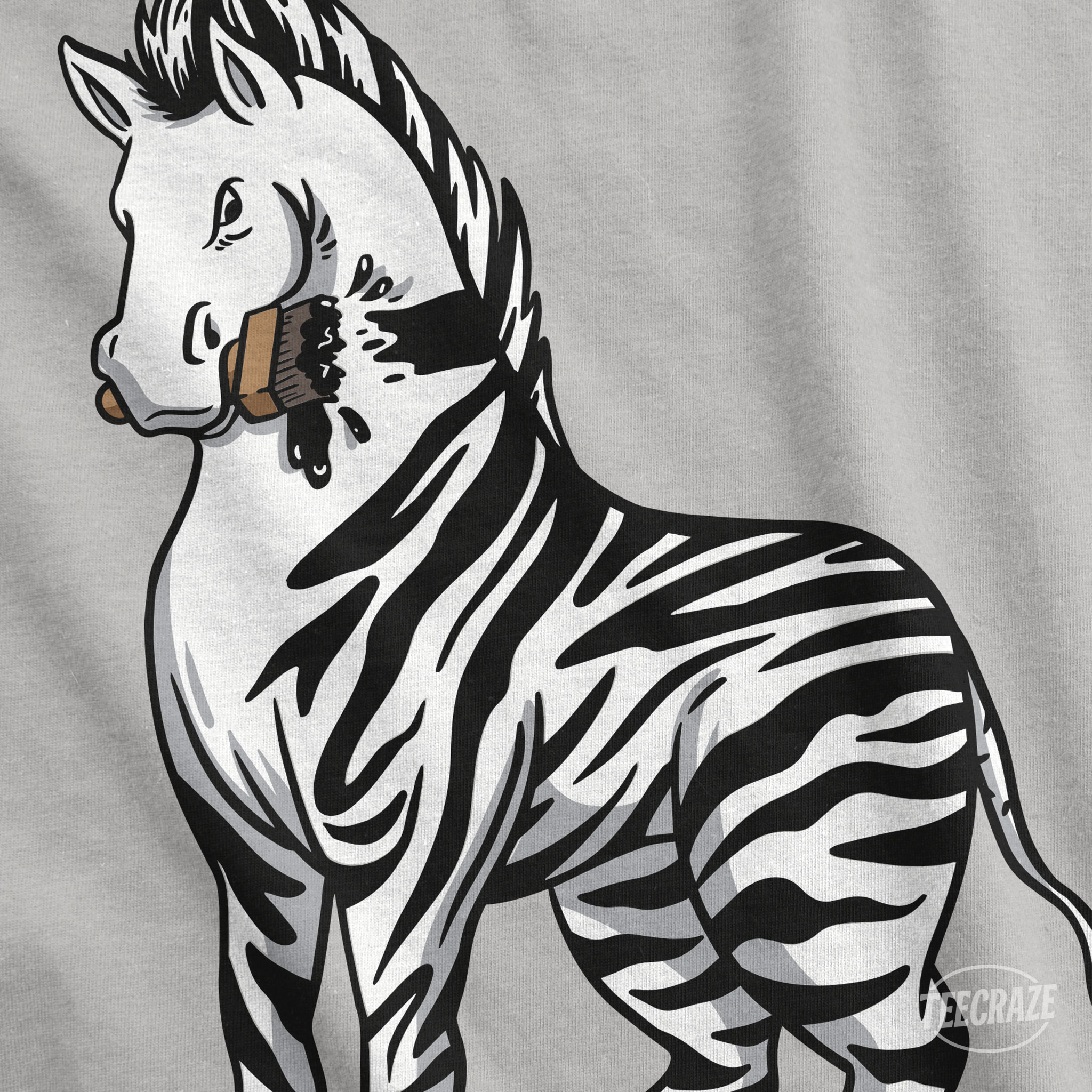 Zebra in Progress (Paint Still Wet) – Funny Animal Unisex T-Shirt product thumbnail image Zebra in Progress (Paint Still Wet) – Funny Animal Unisex T-Shirt product thumbnail image