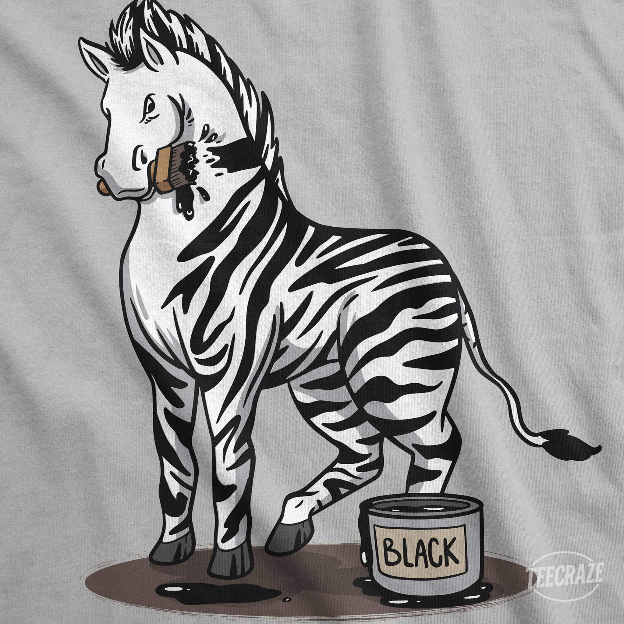 Zebra in Progress (Paint Still Wet) – Funny Animal Unisex T-Shirt