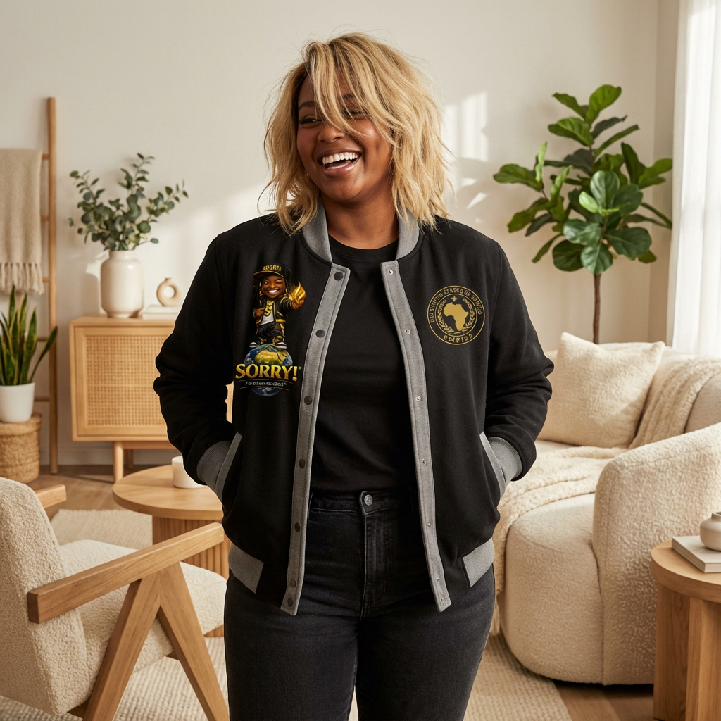 SORRY!™ – Clothing Brand Women's Varsity Jacket product thumbnail image SORRY!™ – Clothing Brand Women's Varsity Jacket product thumbnail image