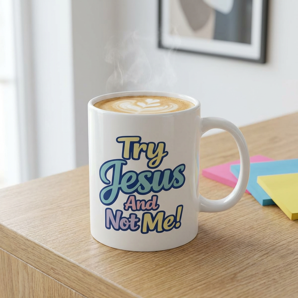 Try Jesus And Not Me | Ceramic Mug | Faith-Based | 11oz - 15oz product thumbnail image Try Jesus And Not Me | Ceramic Mug | Faith-Based | 11oz - 15oz product thumbnail image