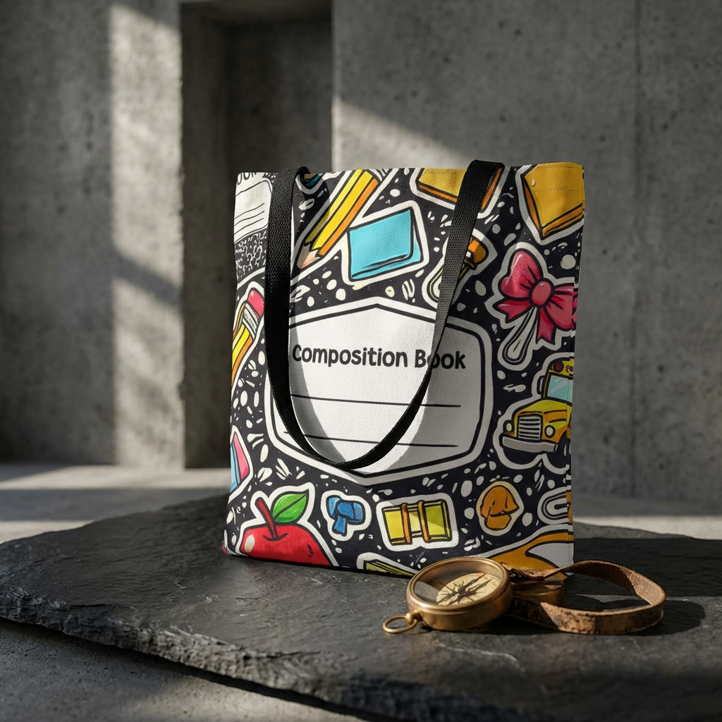 Tote Bag Composition Notebook School Supplies 16x16 product thumbnail image