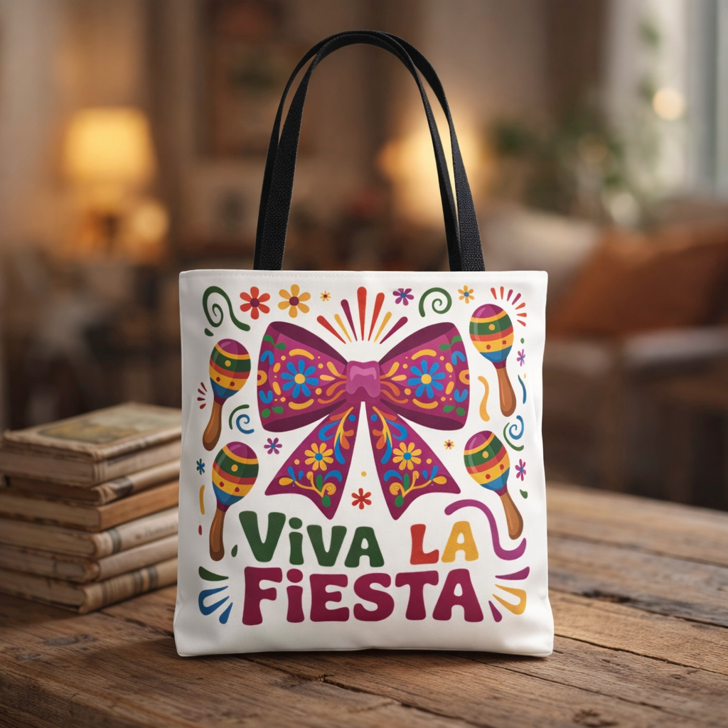 Viva La Fiesta Maracas Tote Bag | Colorful Hispanic Bag for Teachers and Parents 16x16 product thumbnail image Viva La Fiesta Maracas Tote Bag | Colorful Hispanic Bag for Teachers and Parents 16x16 product thumbnail image